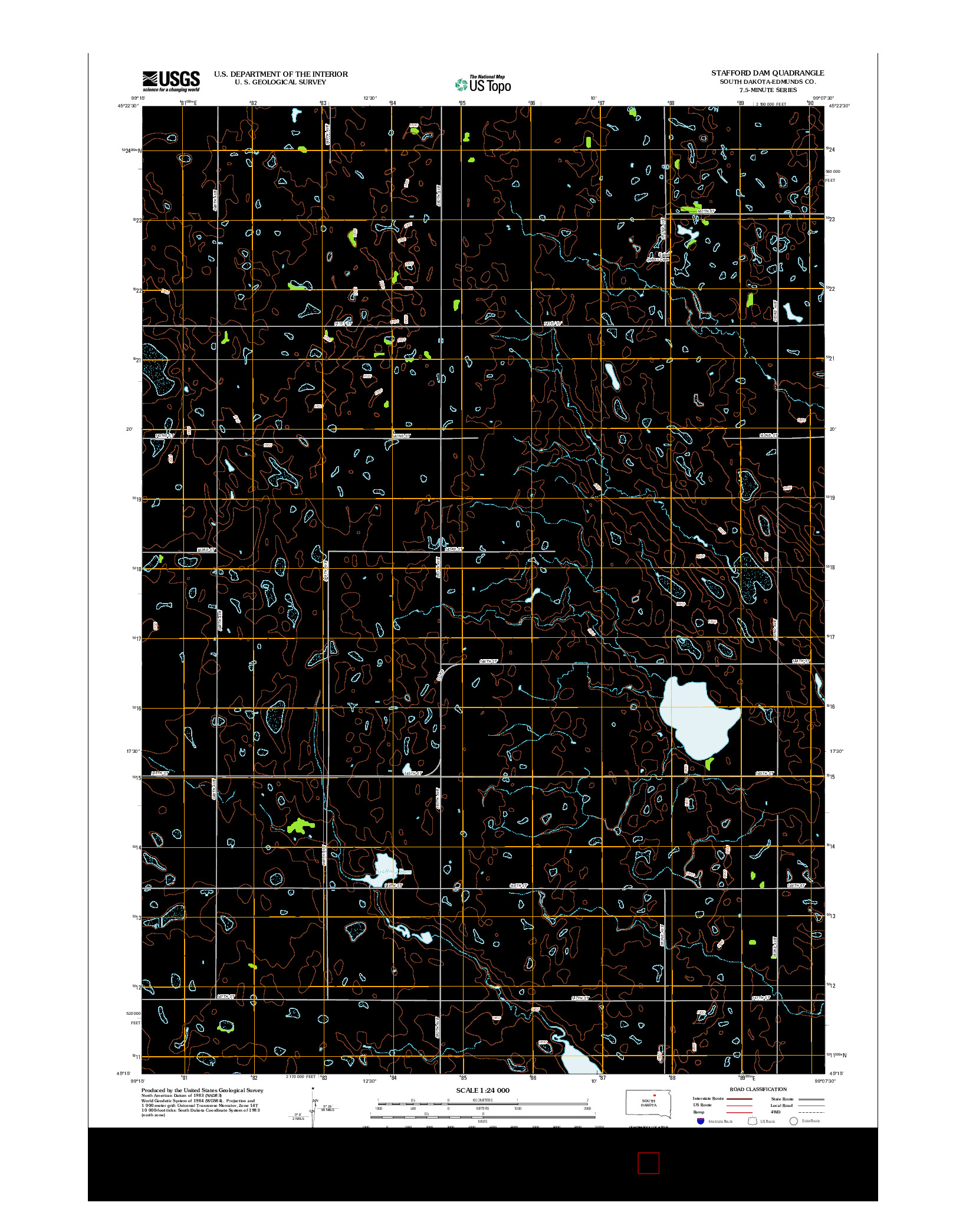 USGS US TOPO 7.5-MINUTE MAP FOR STAFFORD DAM, SD 2012
