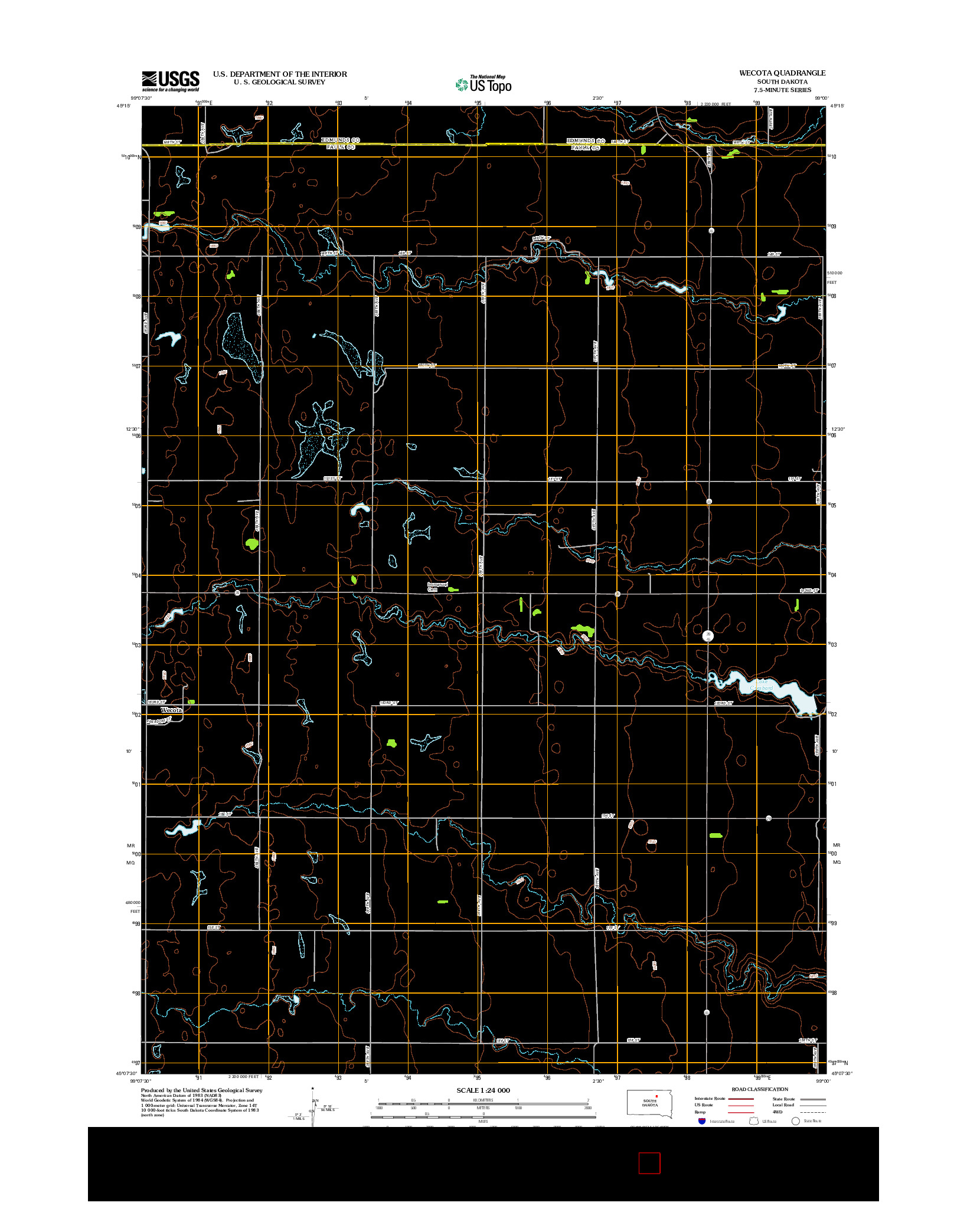 USGS US TOPO 7.5-MINUTE MAP FOR WECOTA, SD 2012