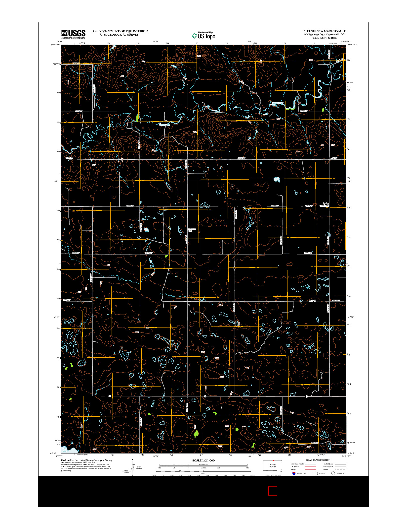 USGS US TOPO 7.5-MINUTE MAP FOR ZEELAND SW, SD 2012