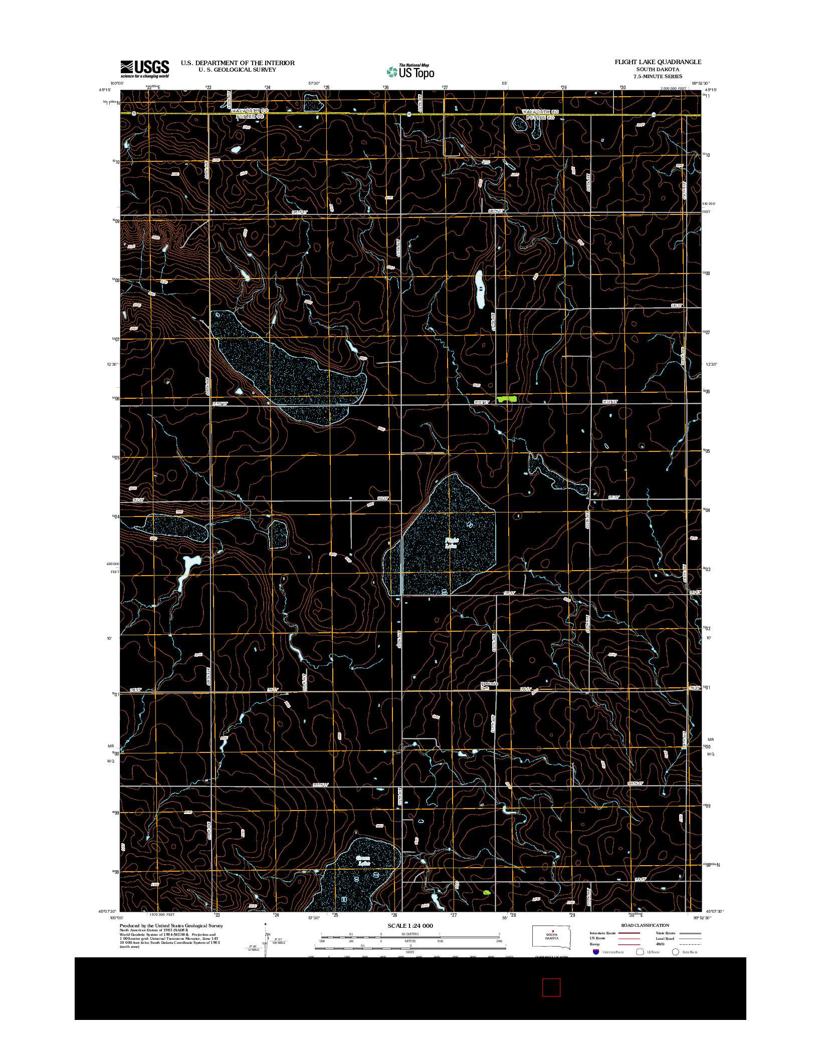 USGS US TOPO 7.5-MINUTE MAP FOR FLIGHT LAKE, SD 2012