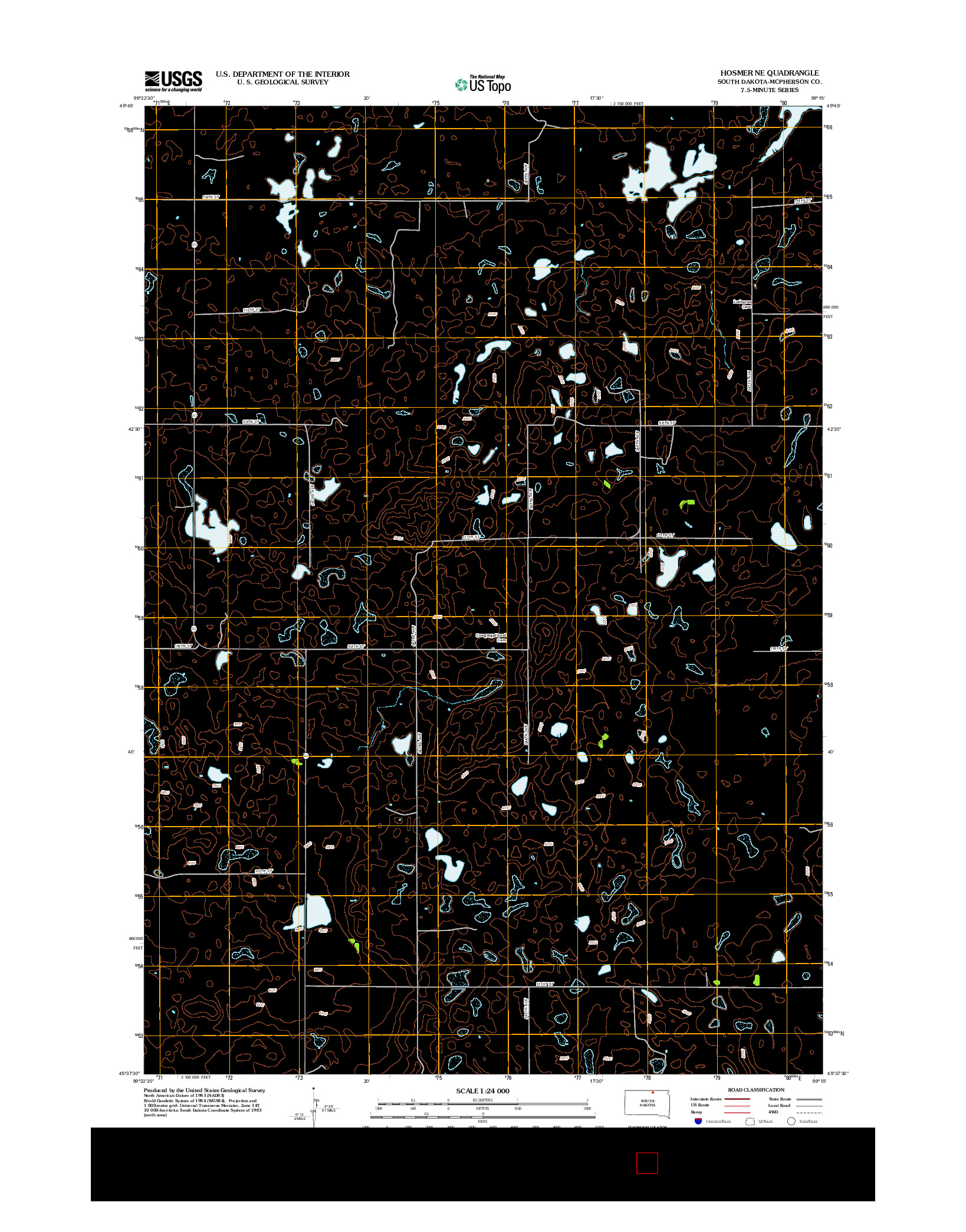 USGS US TOPO 7.5-MINUTE MAP FOR HOSMER NE, SD 2012