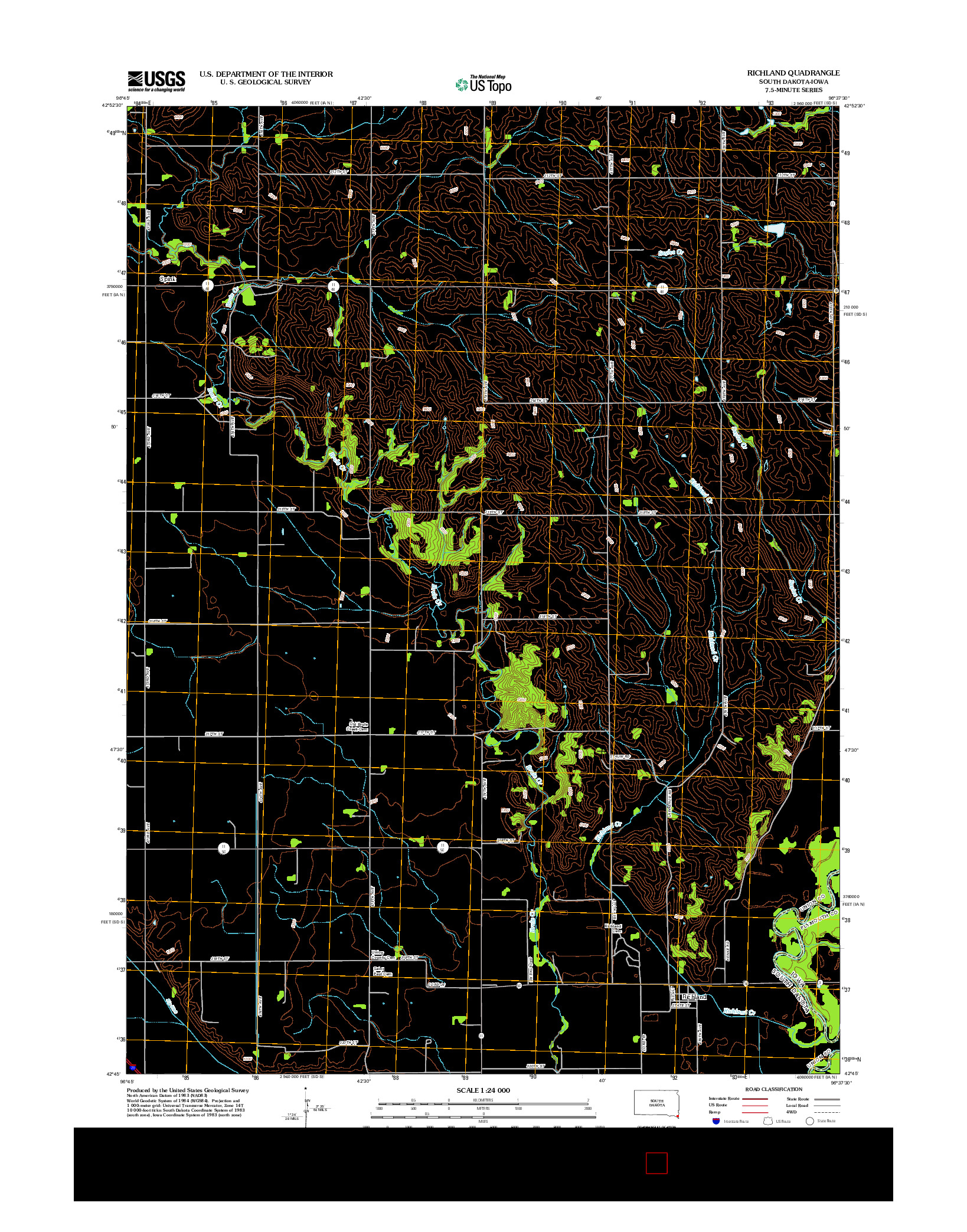 USGS US TOPO 7.5-MINUTE MAP FOR RICHLAND, SD-IA 2012
