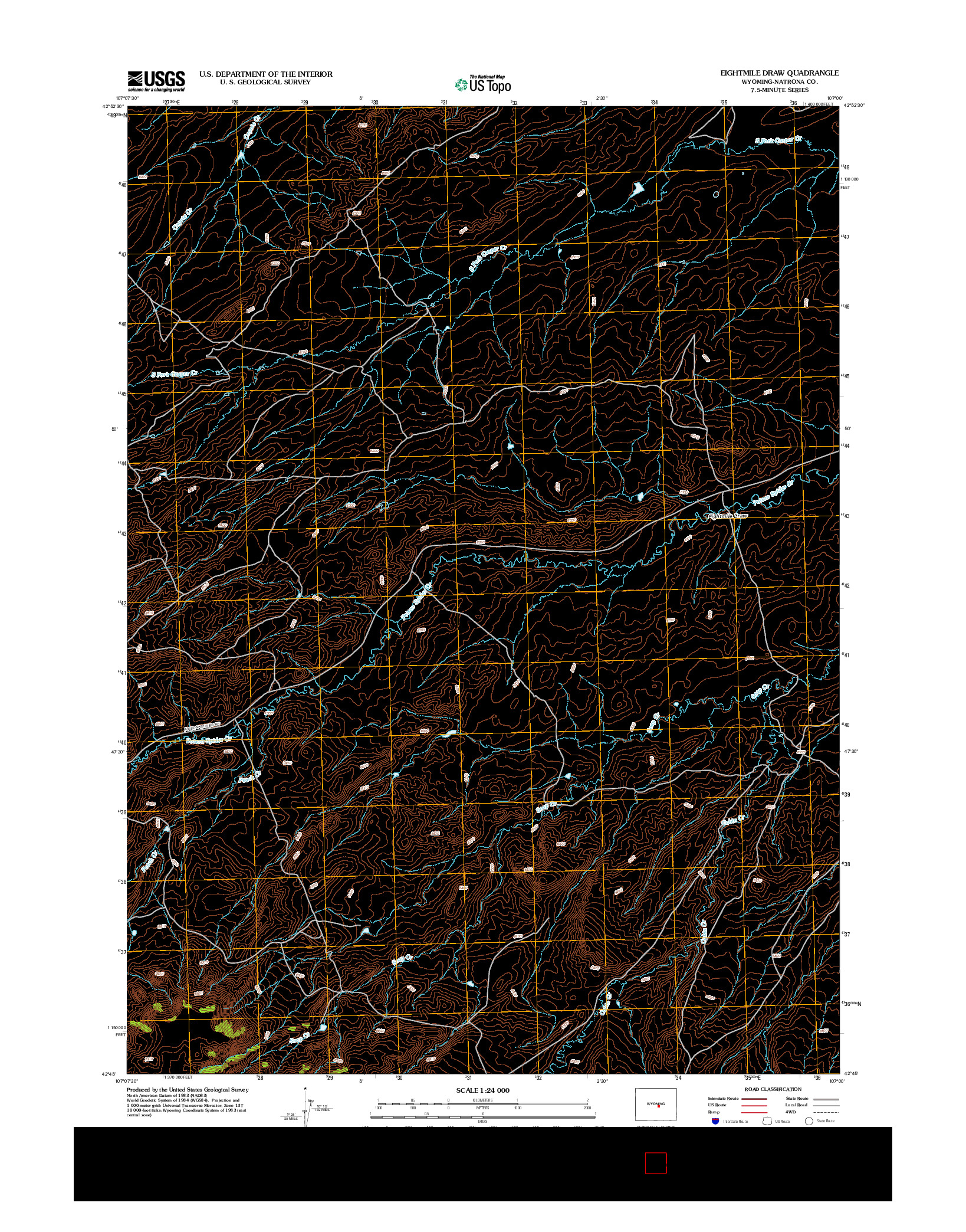 USGS US TOPO 7.5-MINUTE MAP FOR EIGHTMILE DRAW, WY 2012