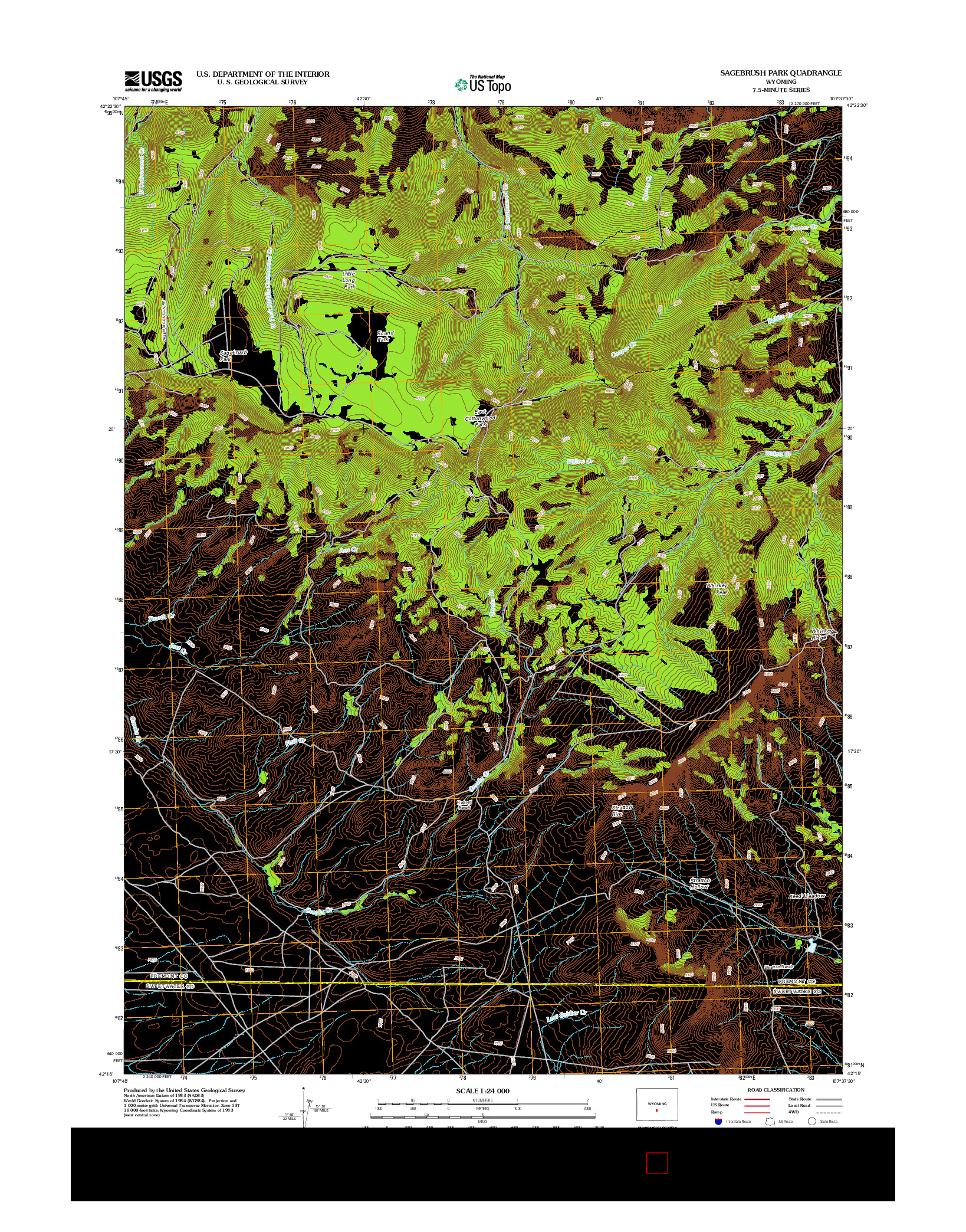 USGS US TOPO 7.5-MINUTE MAP FOR SAGEBRUSH PARK, WY 2012