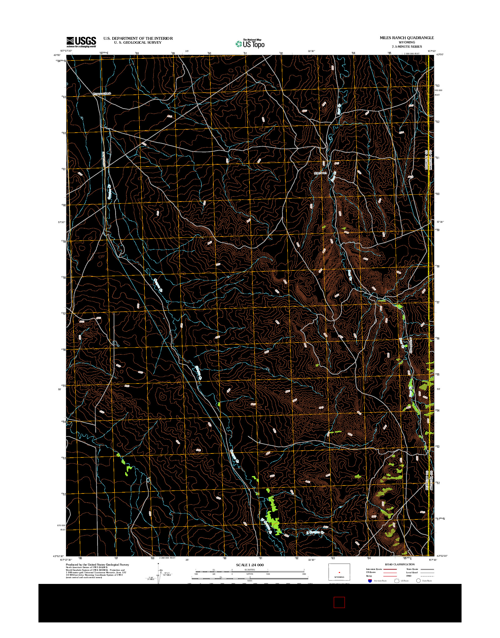 USGS US TOPO 7.5-MINUTE MAP FOR MILES RANCH, WY 2012