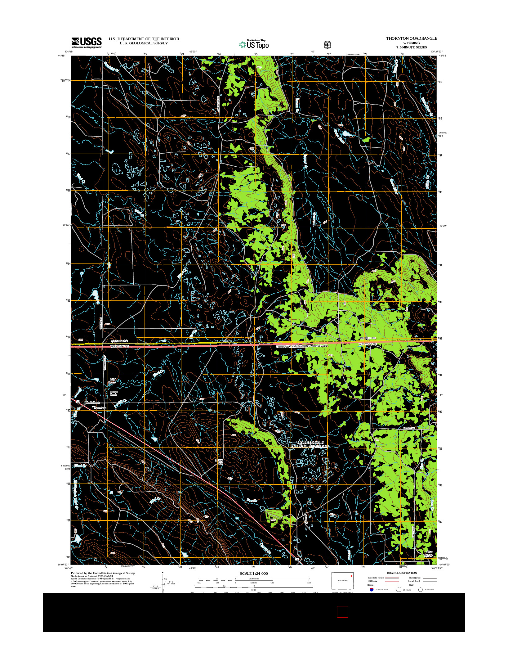 USGS US TOPO 7.5-MINUTE MAP FOR THORNTON, WY 2012