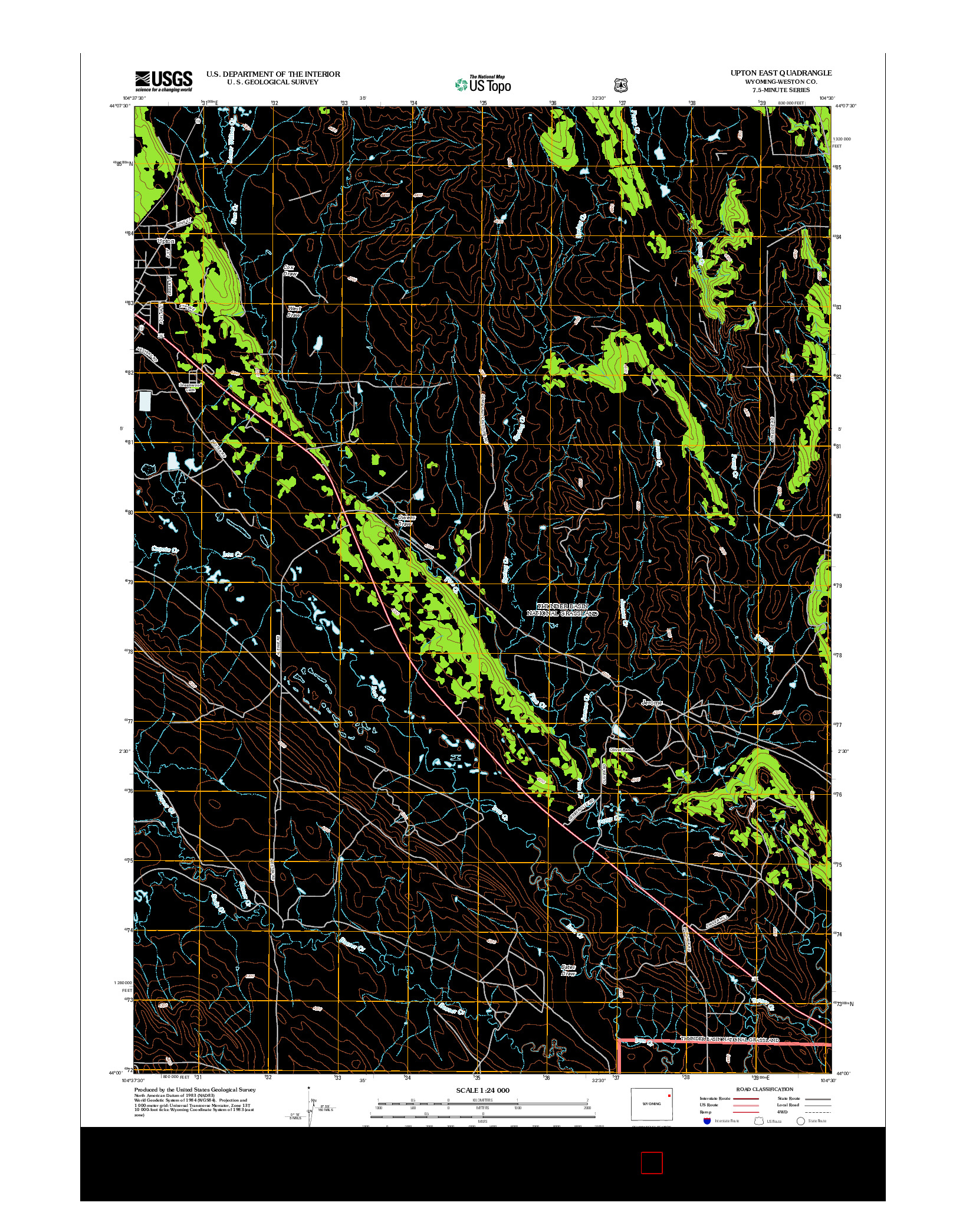 USGS US TOPO 7.5-MINUTE MAP FOR UPTON EAST, WY 2012
