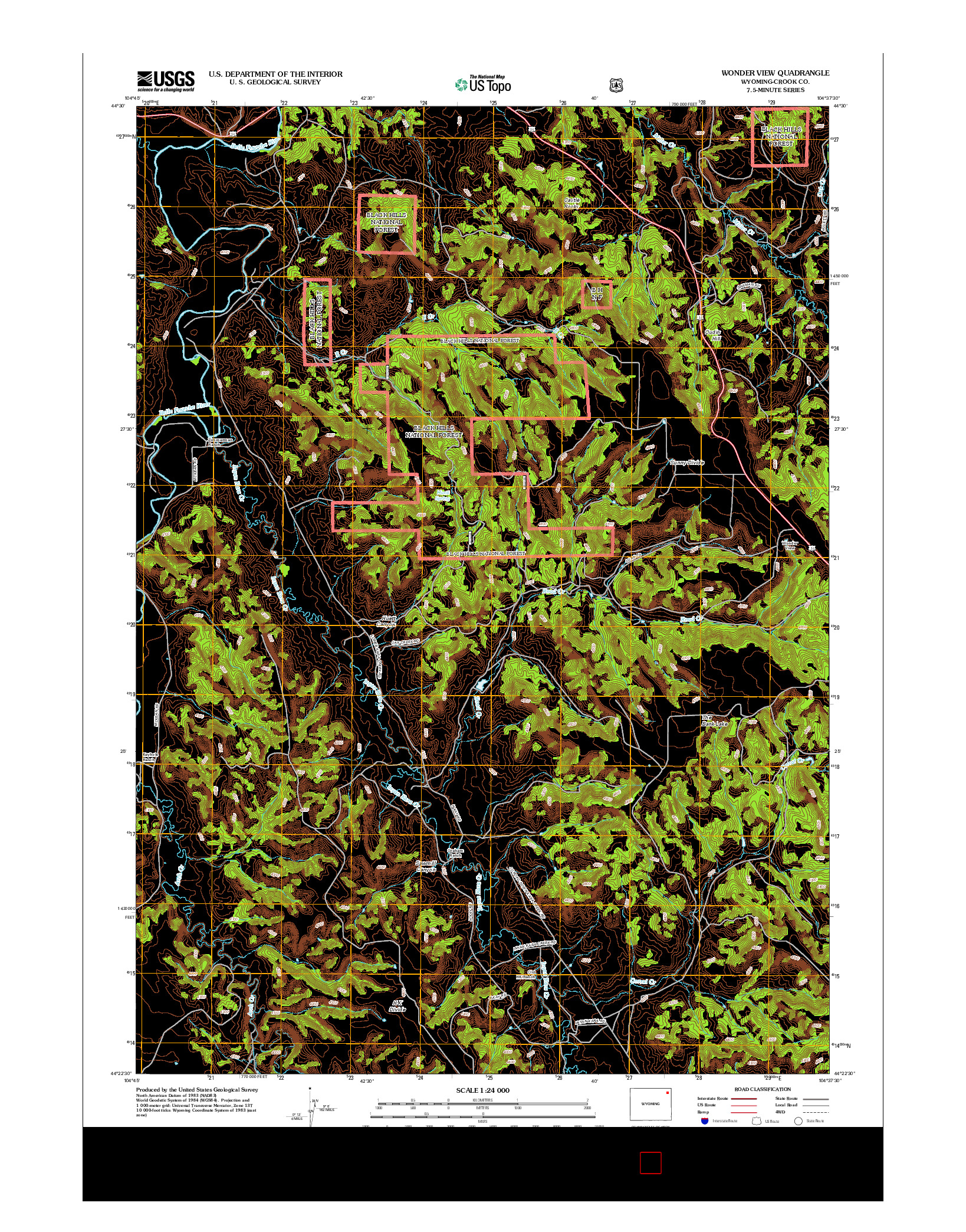 USGS US TOPO 7.5-MINUTE MAP FOR WONDER VIEW, WY 2012