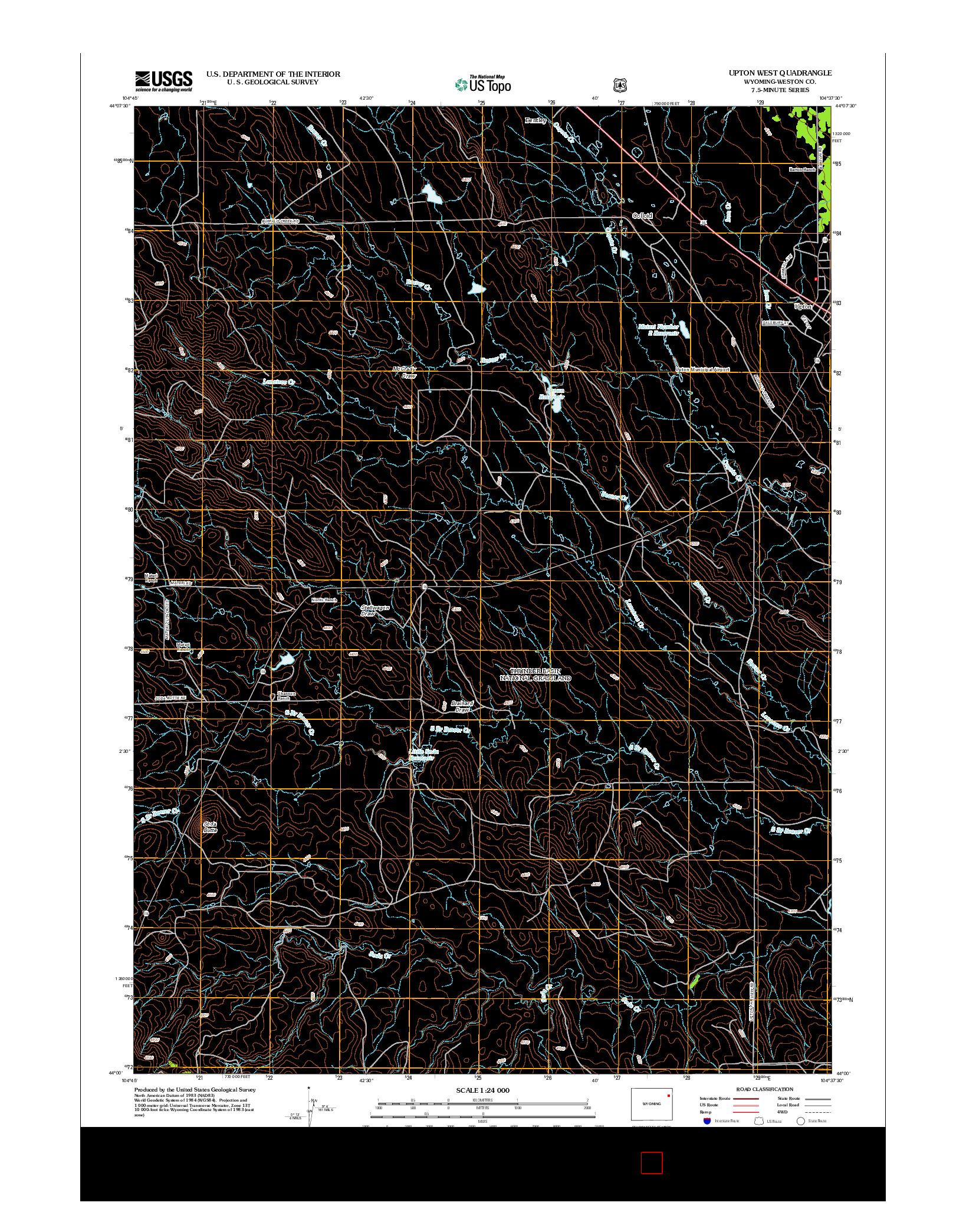 USGS US TOPO 7.5-MINUTE MAP FOR UPTON WEST, WY 2012