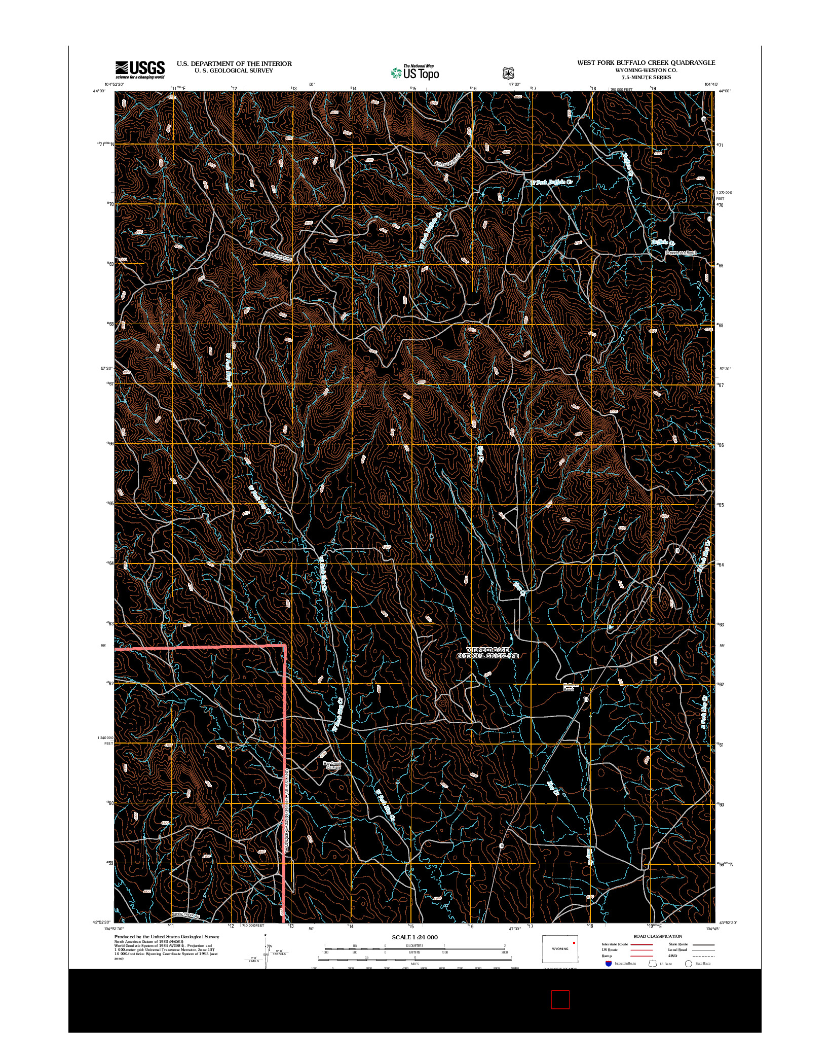 USGS US TOPO 7.5-MINUTE MAP FOR WEST FORK BUFFALO CREEK, WY 2012