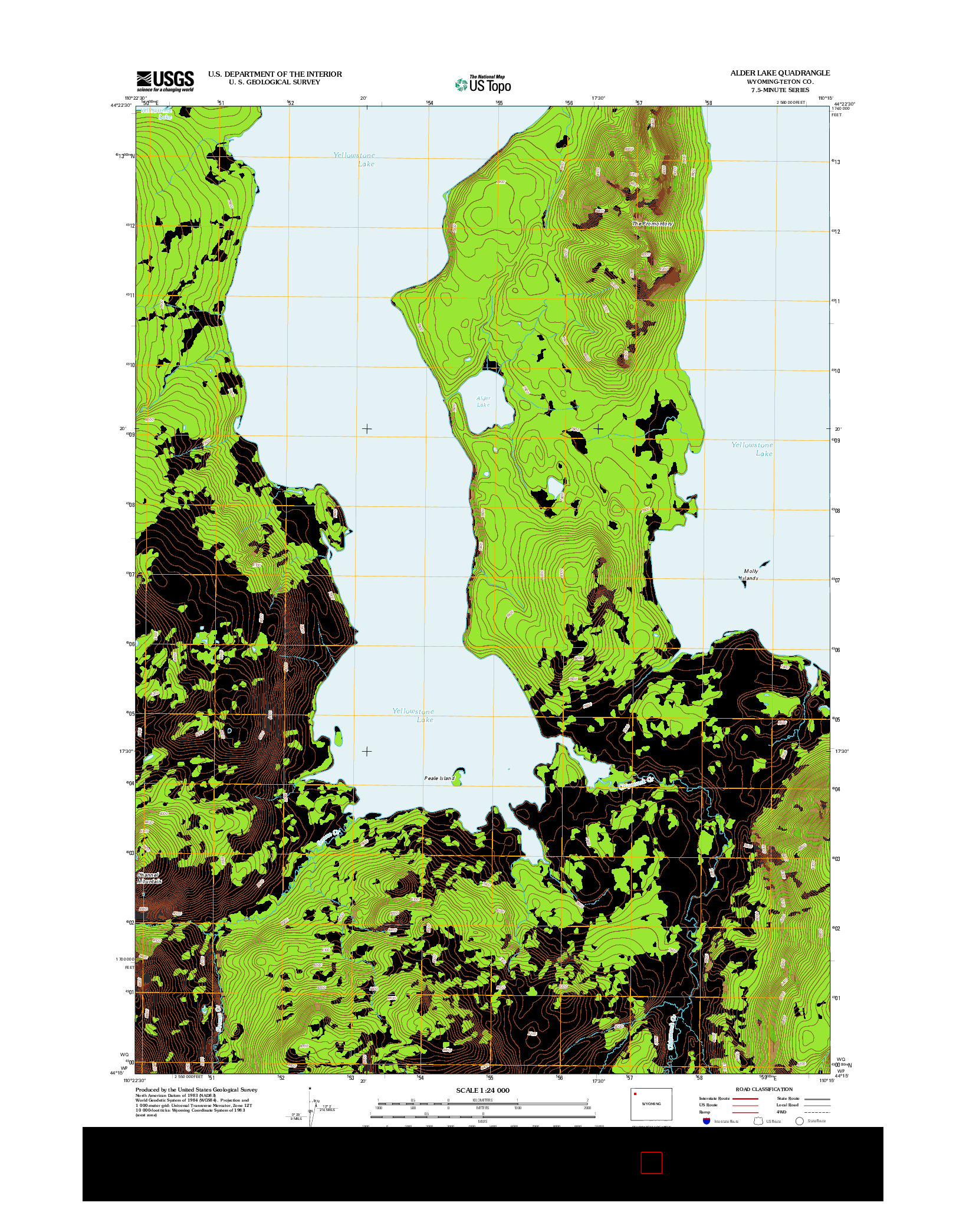 USGS US TOPO 7.5-MINUTE MAP FOR ALDER LAKE, WY 2012