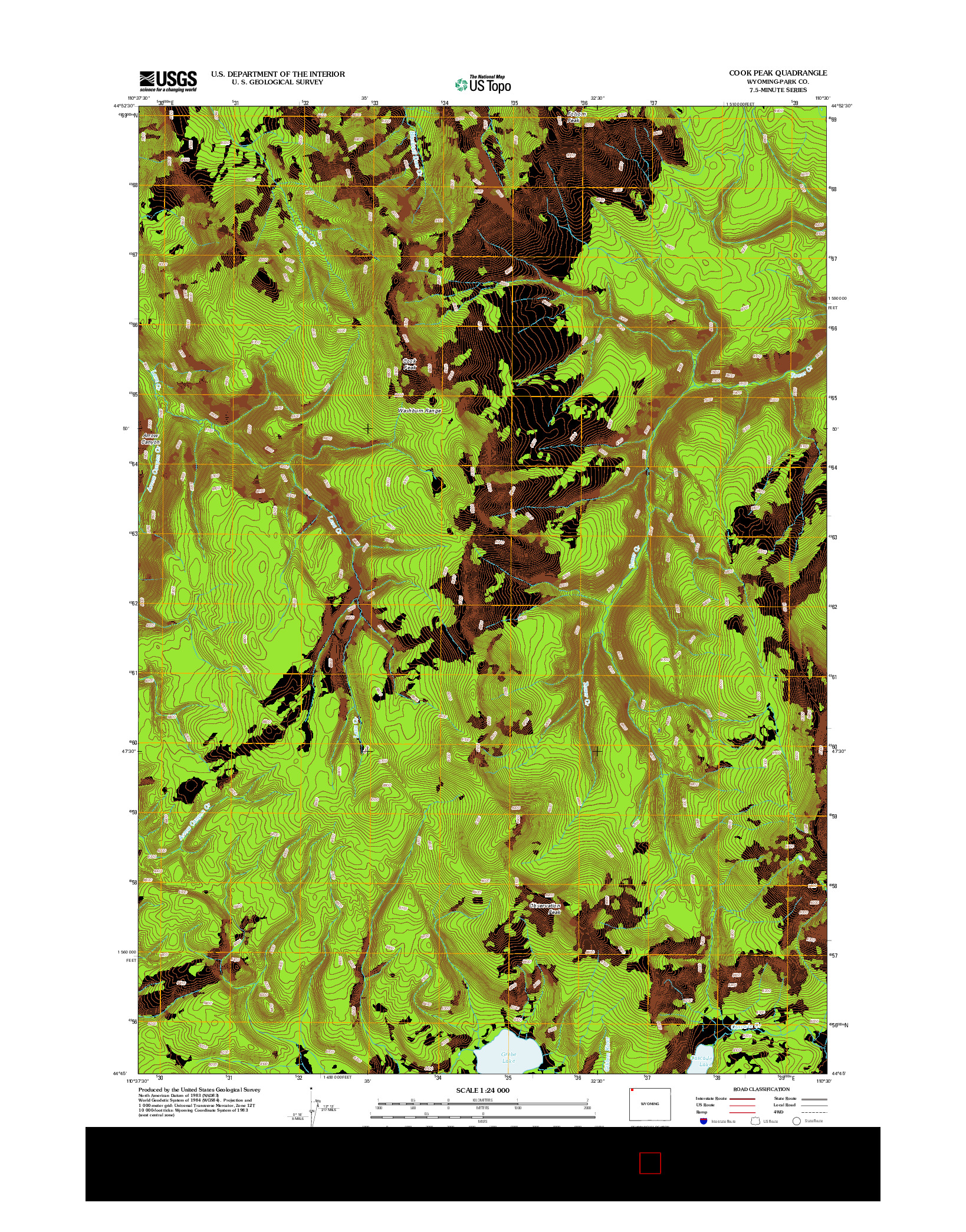 USGS US TOPO 7.5-MINUTE MAP FOR COOK PEAK, WY 2012