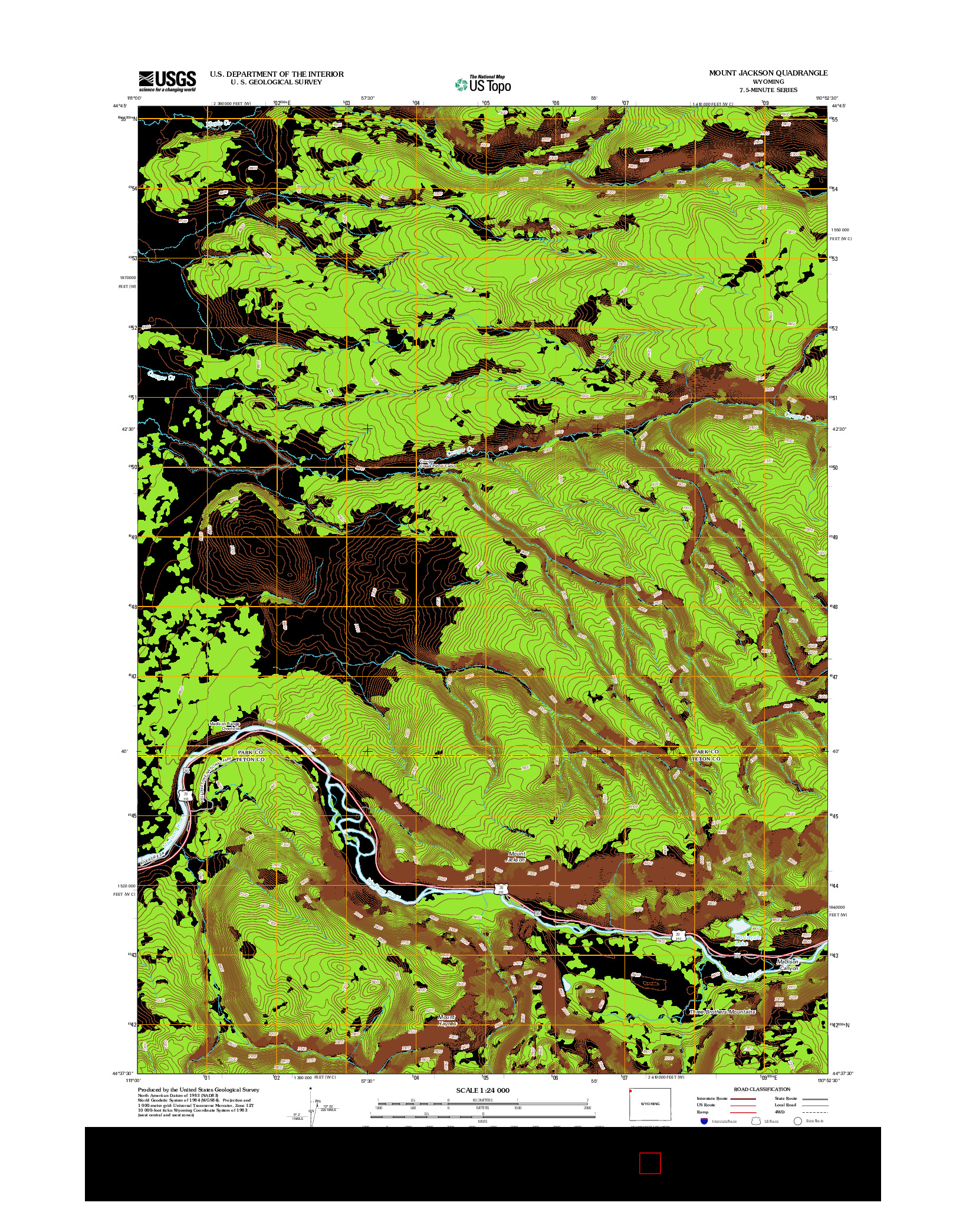 USGS US TOPO 7.5-MINUTE MAP FOR MOUNT JACKSON, WY 2012