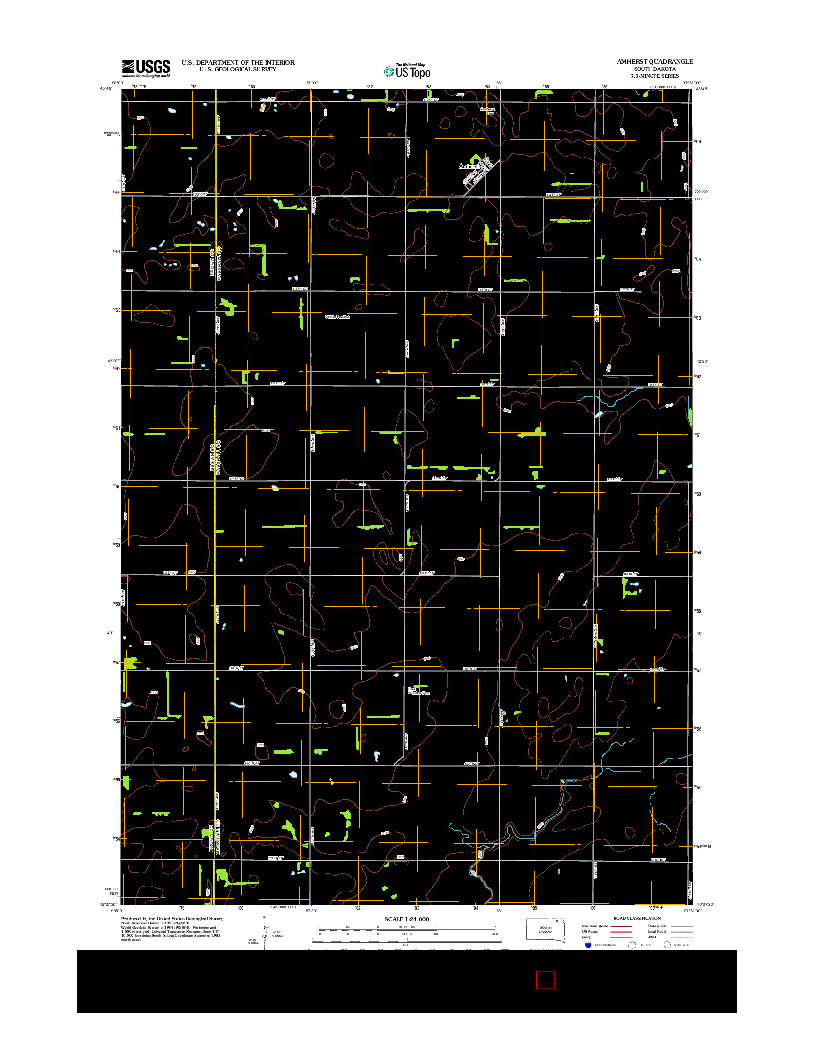 USGS US TOPO 7.5-MINUTE MAP FOR AMHERST, SD 2012