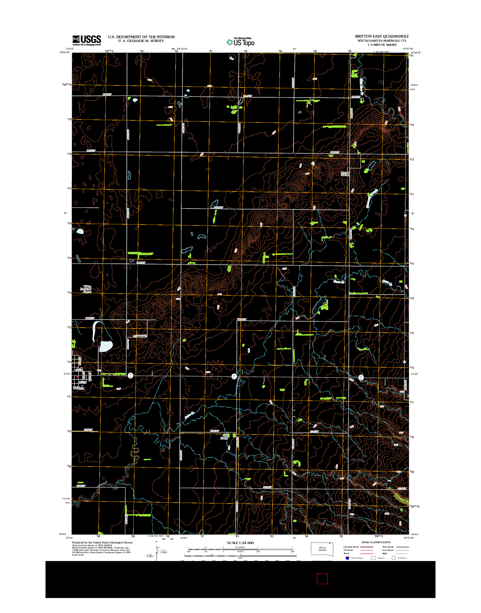 USGS US TOPO 7.5-MINUTE MAP FOR BRITTON EAST, SD 2012