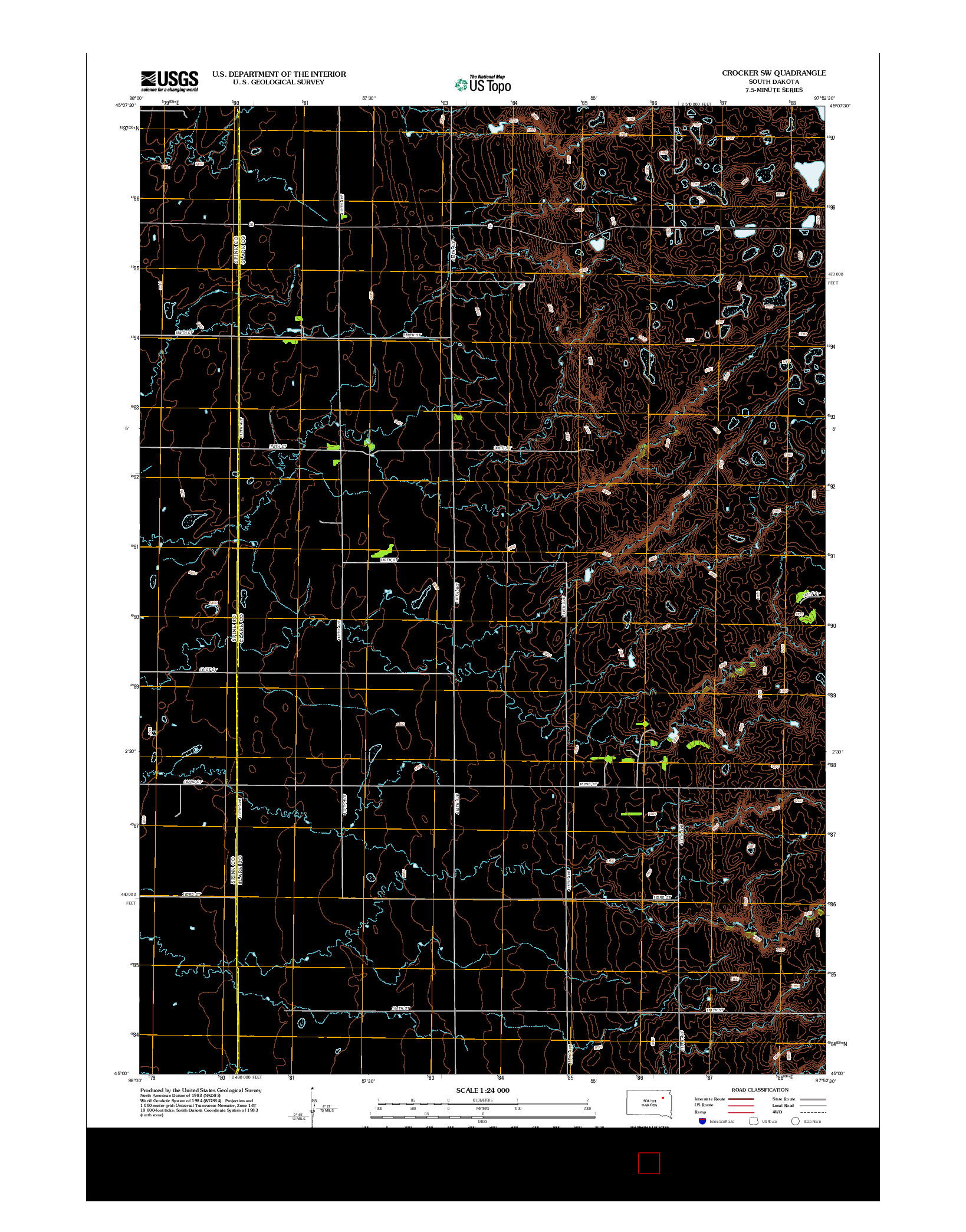 USGS US TOPO 7.5-MINUTE MAP FOR CROCKER SW, SD 2012