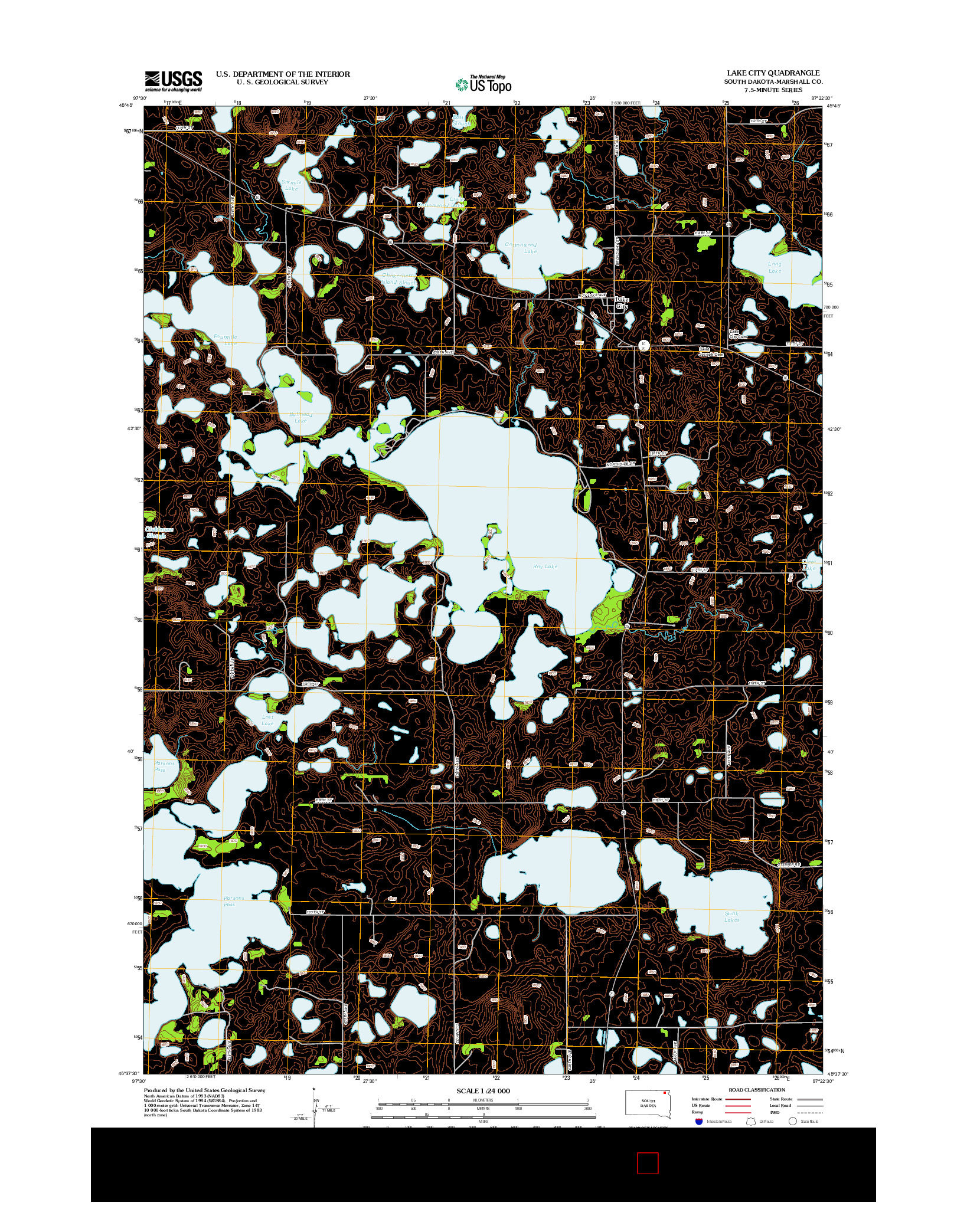 USGS US TOPO 7.5-MINUTE MAP FOR LAKE CITY, SD 2012