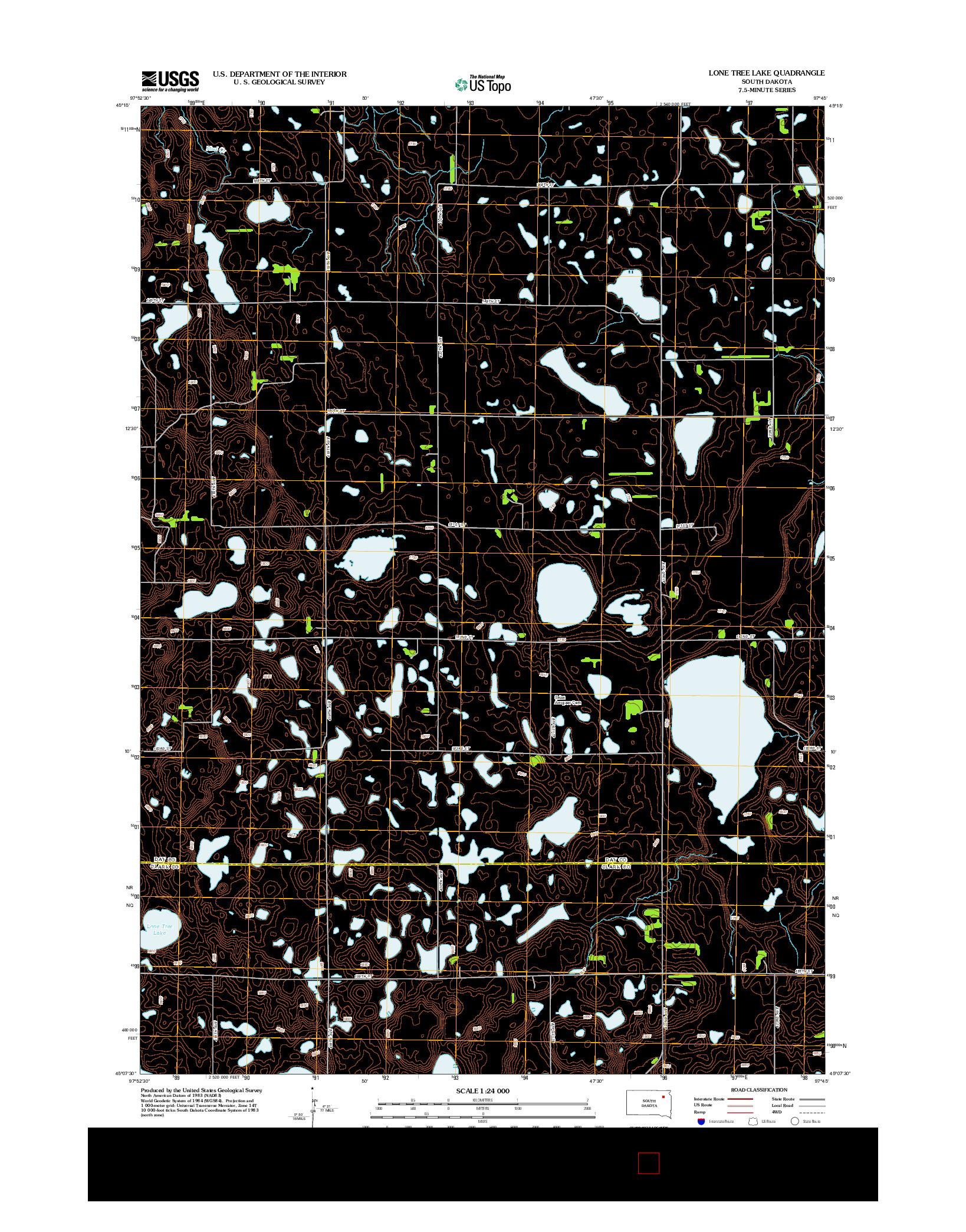 USGS US TOPO 7.5-MINUTE MAP FOR LONE TREE LAKE, SD 2012