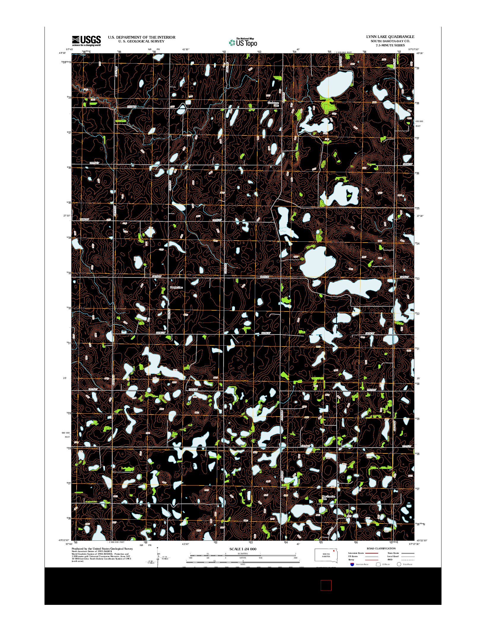 USGS US TOPO 7.5-MINUTE MAP FOR LYNN LAKE, SD 2012