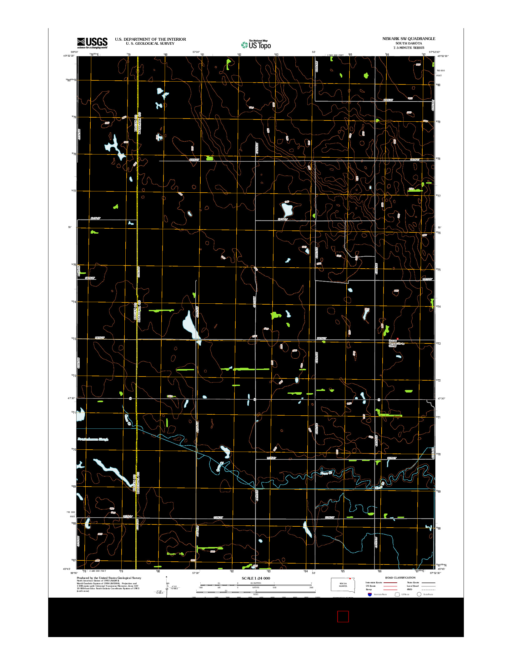 USGS US TOPO 7.5-MINUTE MAP FOR NEWARK SW, SD 2012