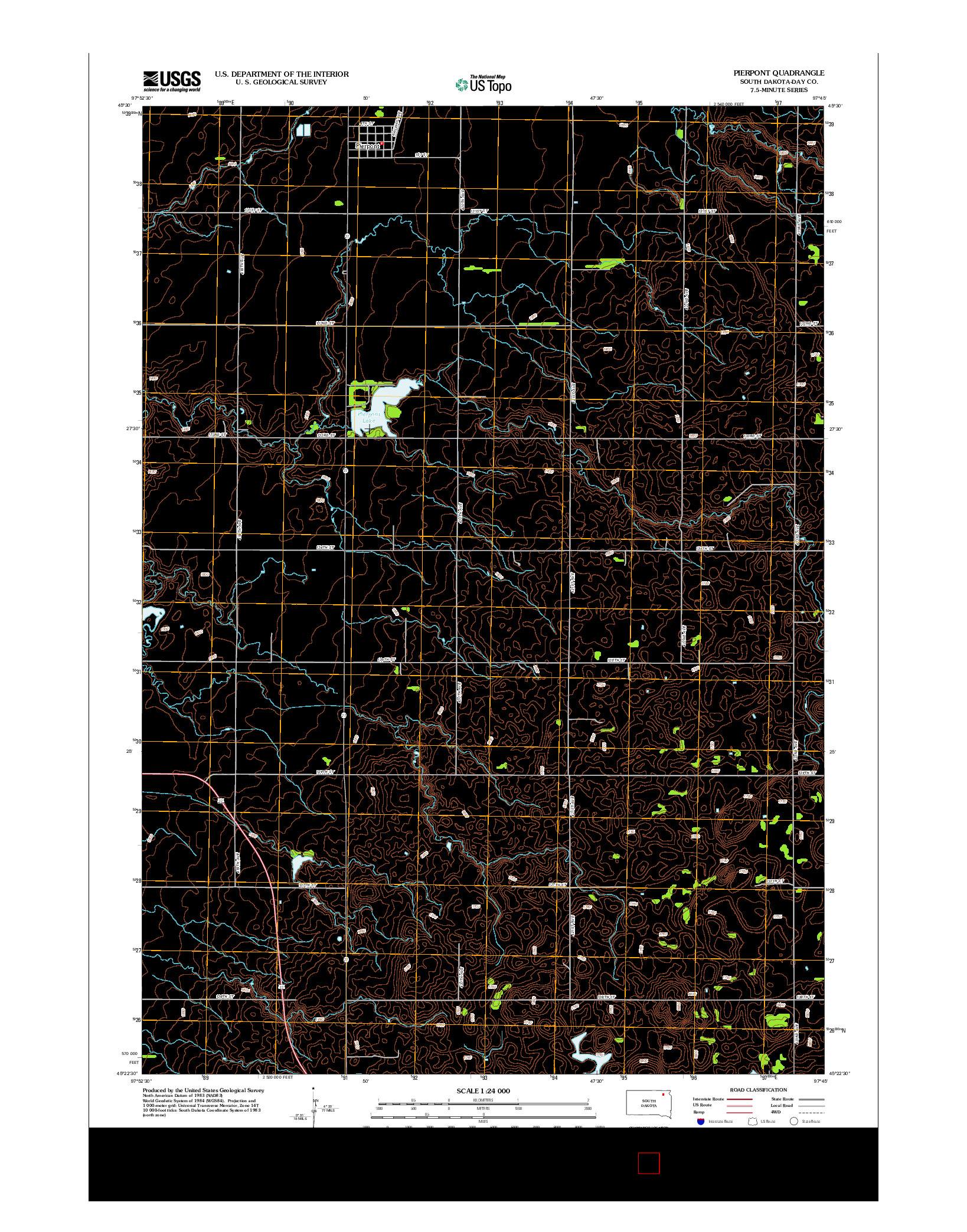 USGS US TOPO 7.5-MINUTE MAP FOR PIERPONT, SD 2012