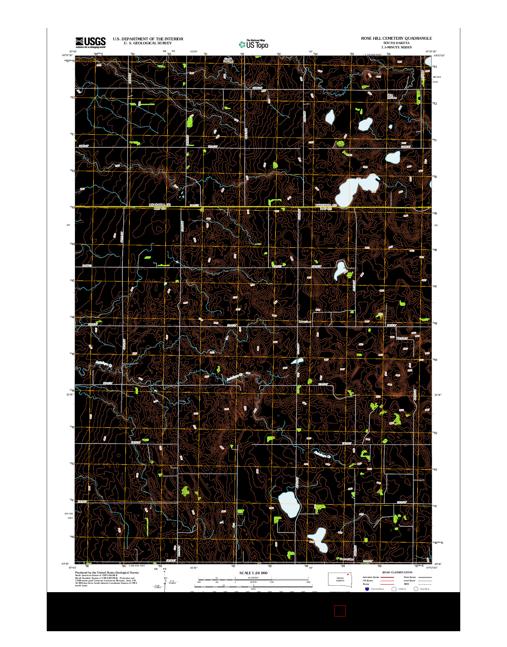 USGS US TOPO 7.5-MINUTE MAP FOR ROSE HILL CEMETERY, SD 2012