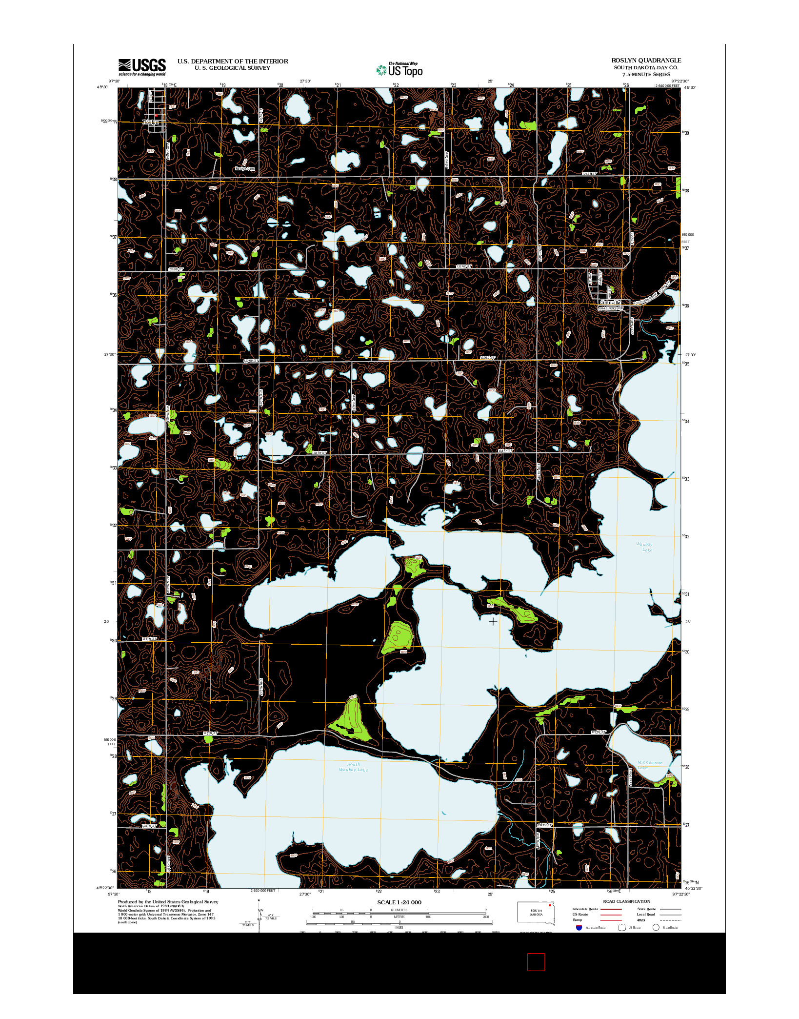 USGS US TOPO 7.5-MINUTE MAP FOR ROSLYN, SD 2012