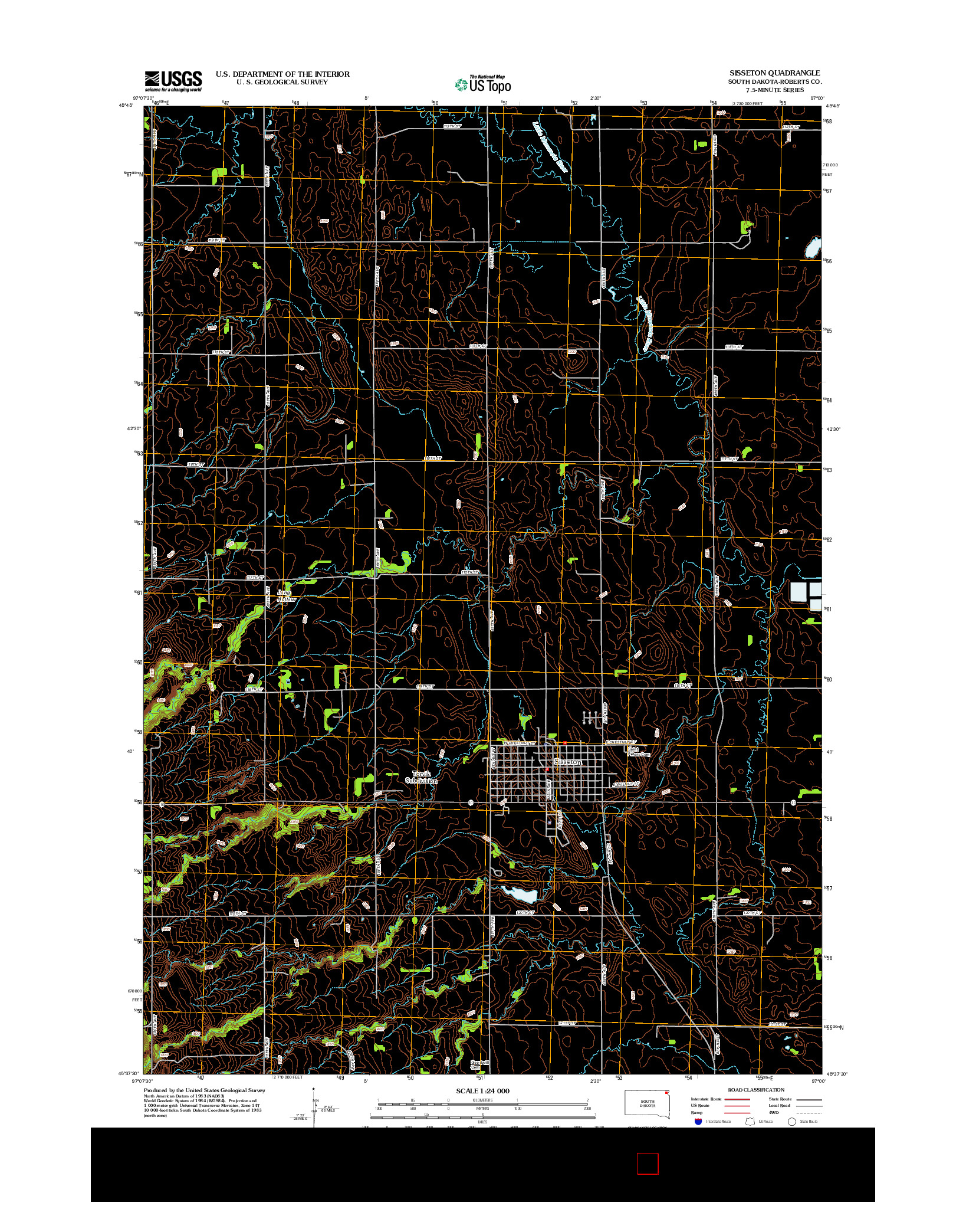 USGS US TOPO 7.5-MINUTE MAP FOR SISSETON, SD 2012
