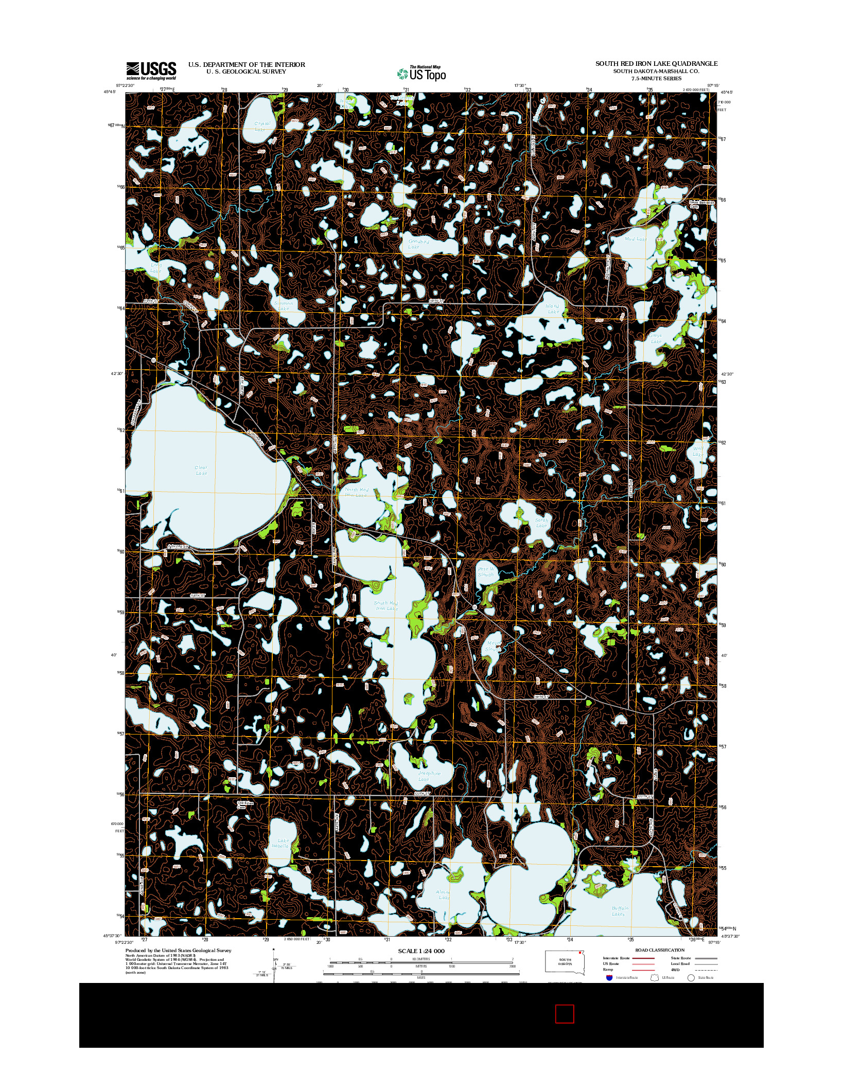 USGS US TOPO 7.5-MINUTE MAP FOR SOUTH RED IRON LAKE, SD 2012