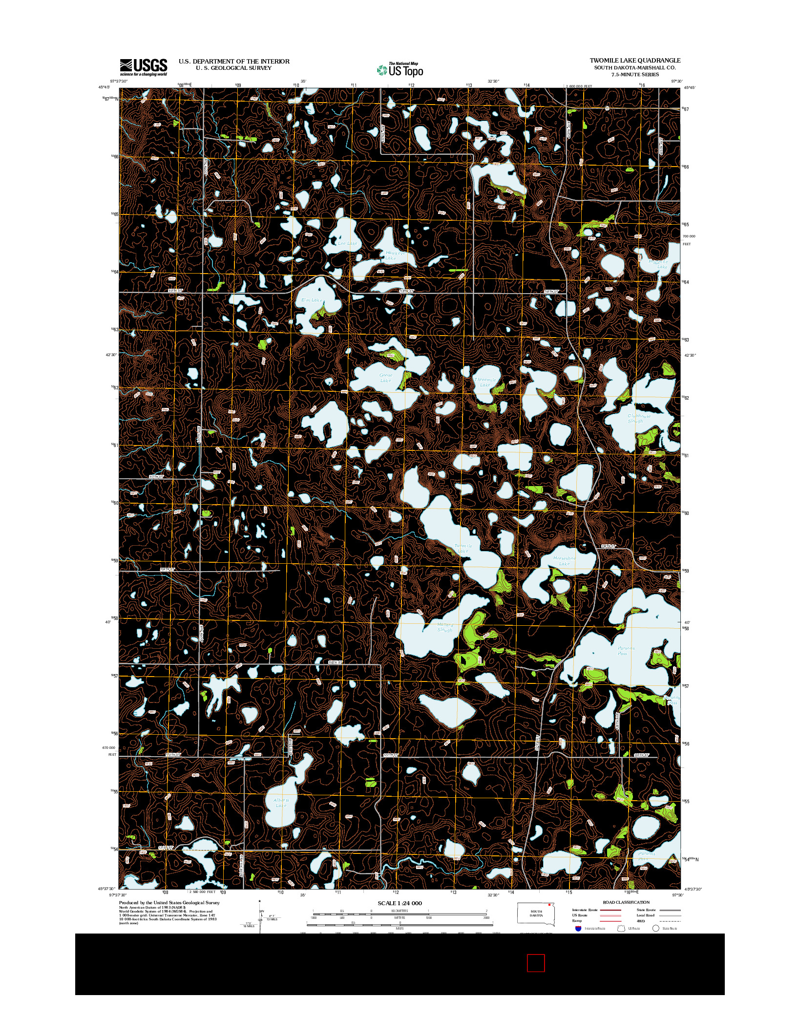 USGS US TOPO 7.5-MINUTE MAP FOR TWOMILE LAKE, SD 2012