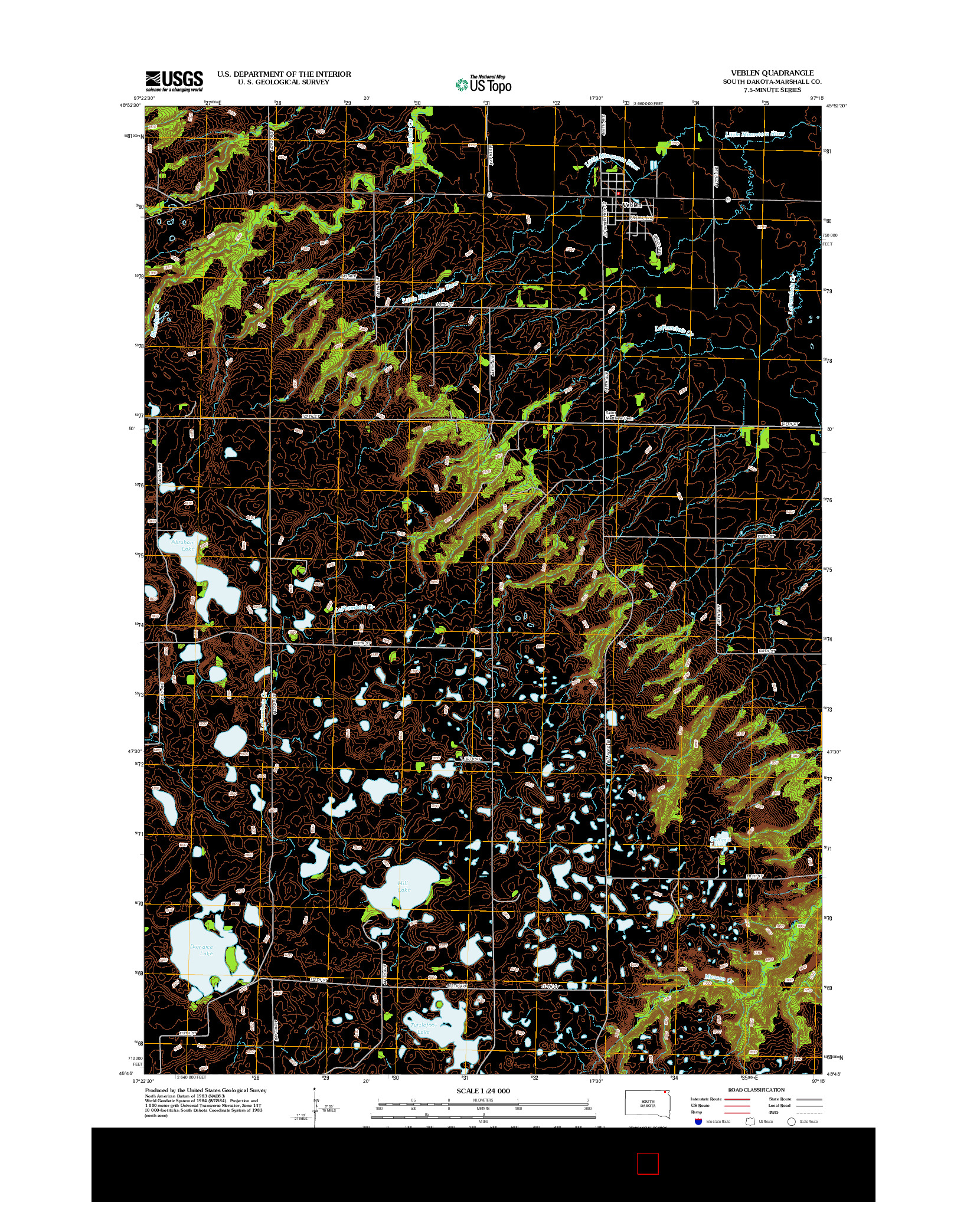 USGS US TOPO 7.5-MINUTE MAP FOR VEBLEN, SD 2012