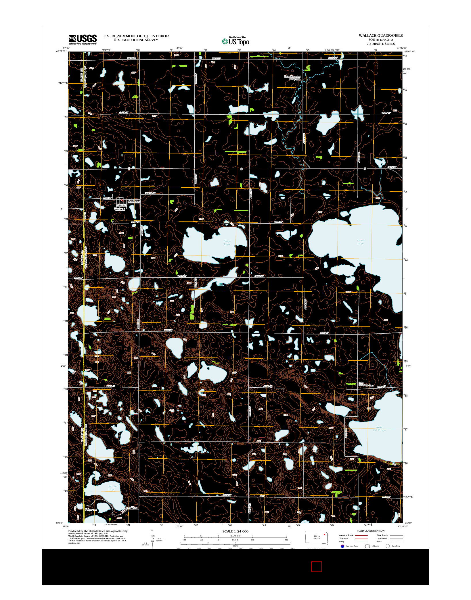 USGS US TOPO 7.5-MINUTE MAP FOR WALLACE, SD 2012