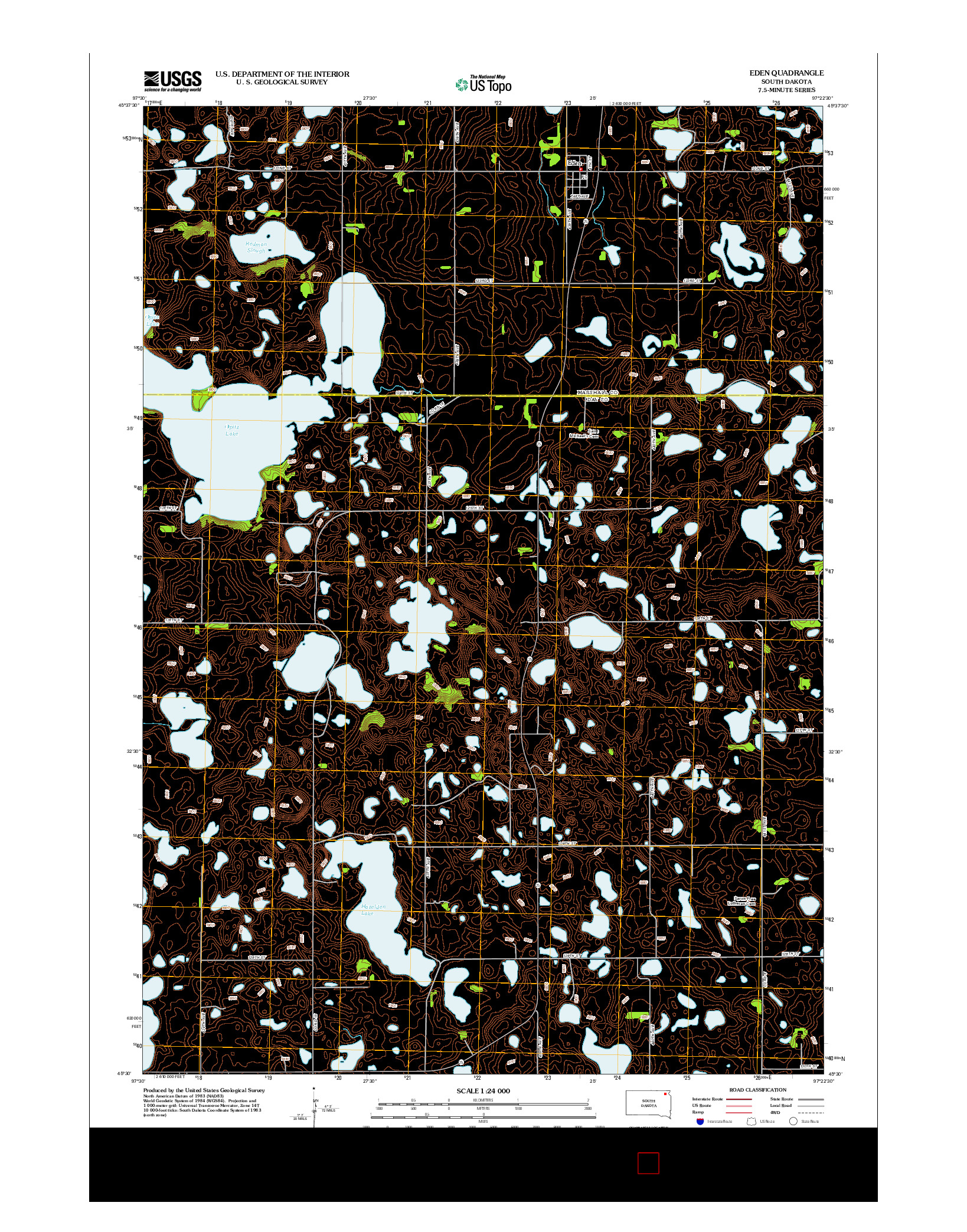 USGS US TOPO 7.5-MINUTE MAP FOR EDEN, SD 2012