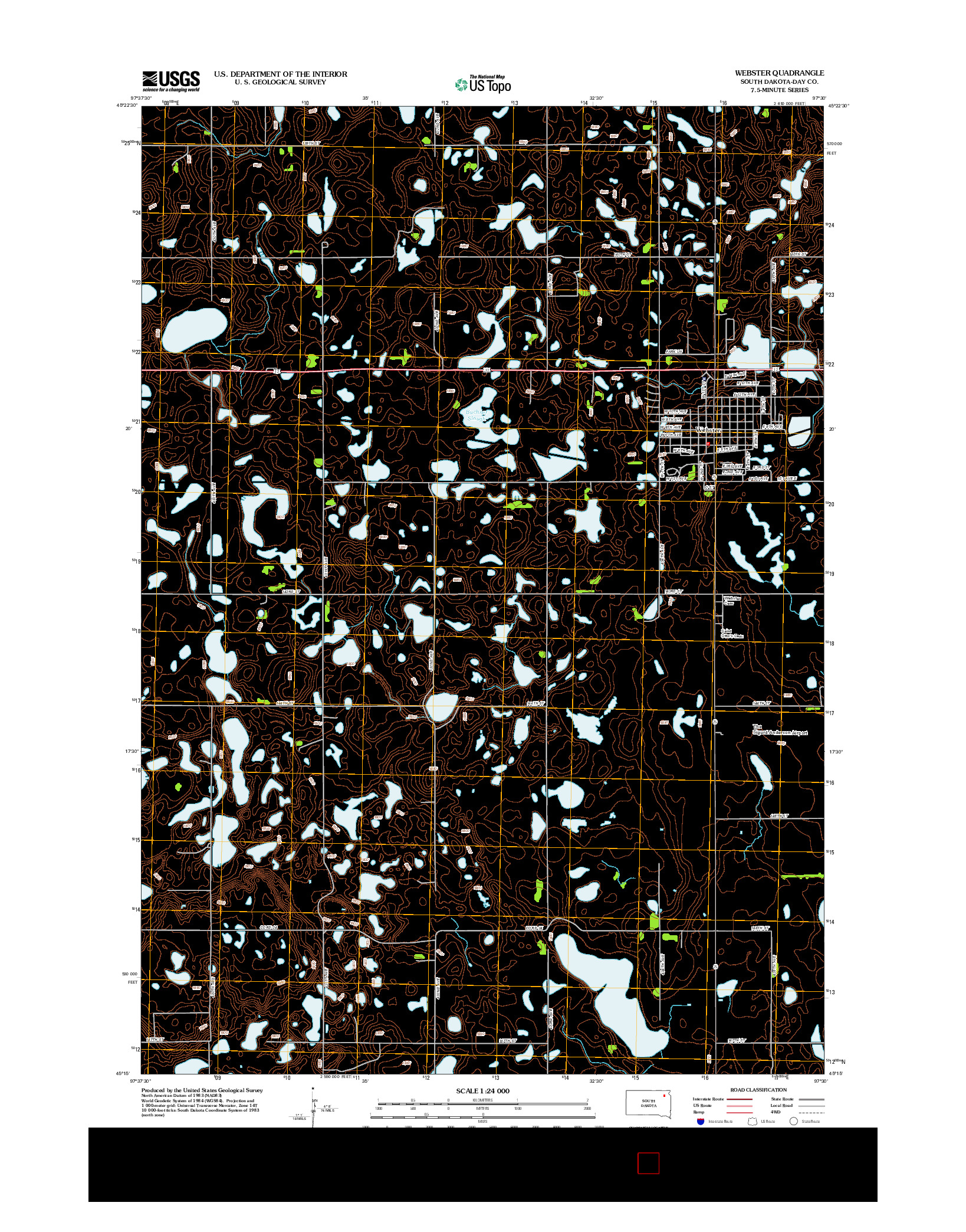USGS US TOPO 7.5-MINUTE MAP FOR WEBSTER, SD 2012