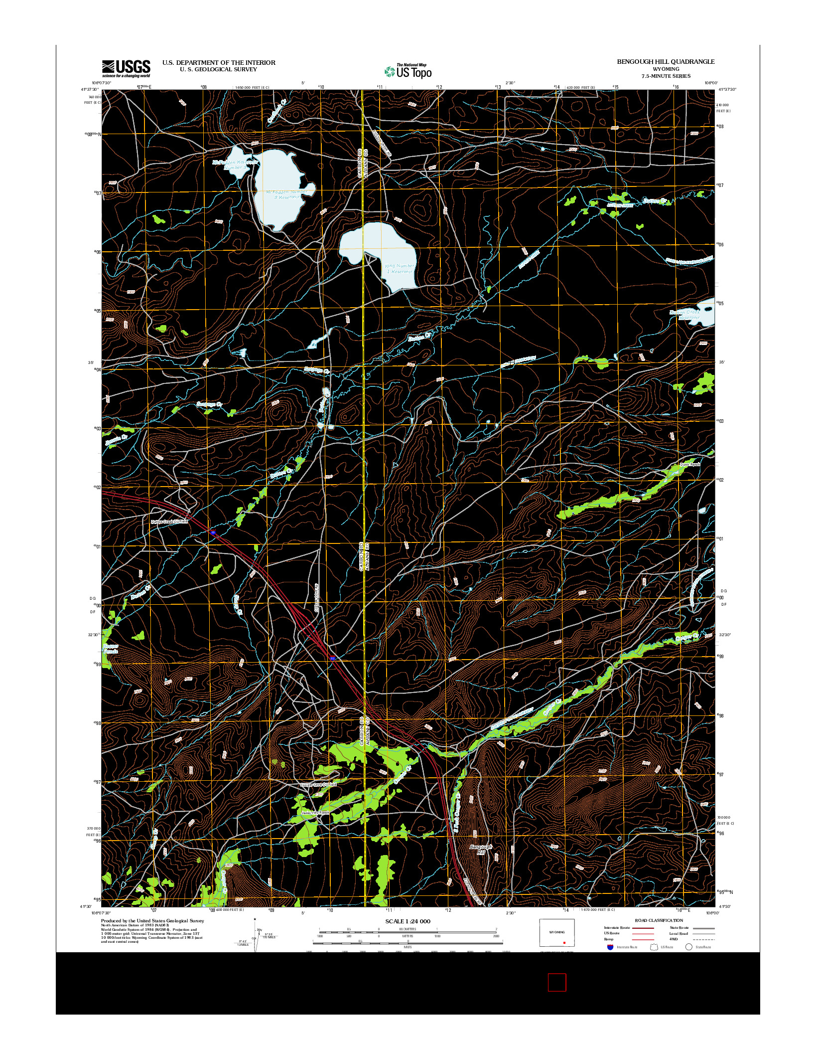 USGS US TOPO 7.5-MINUTE MAP FOR BENGOUGH HILL, WY 2012