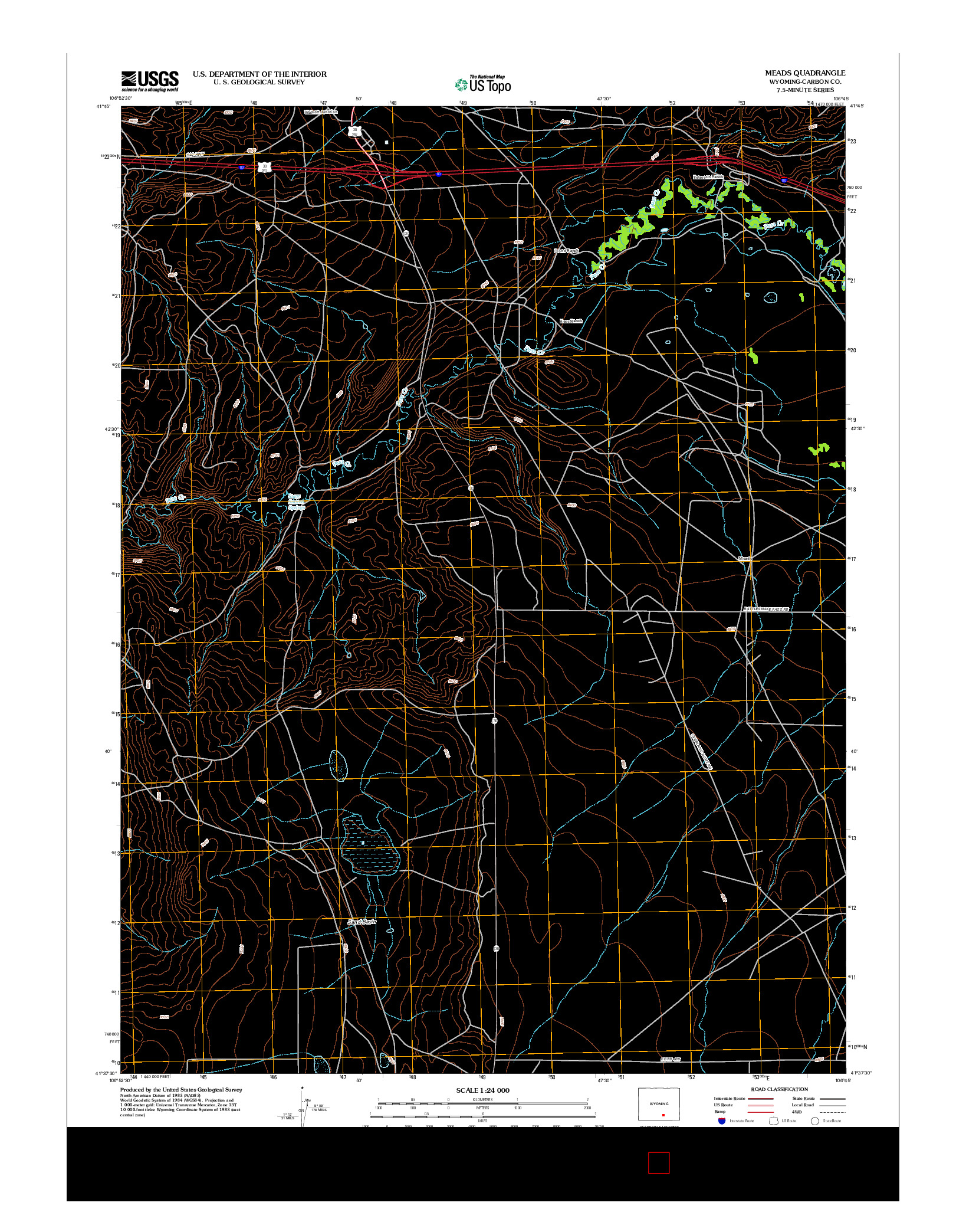 USGS US TOPO 7.5-MINUTE MAP FOR MEADS, WY 2012