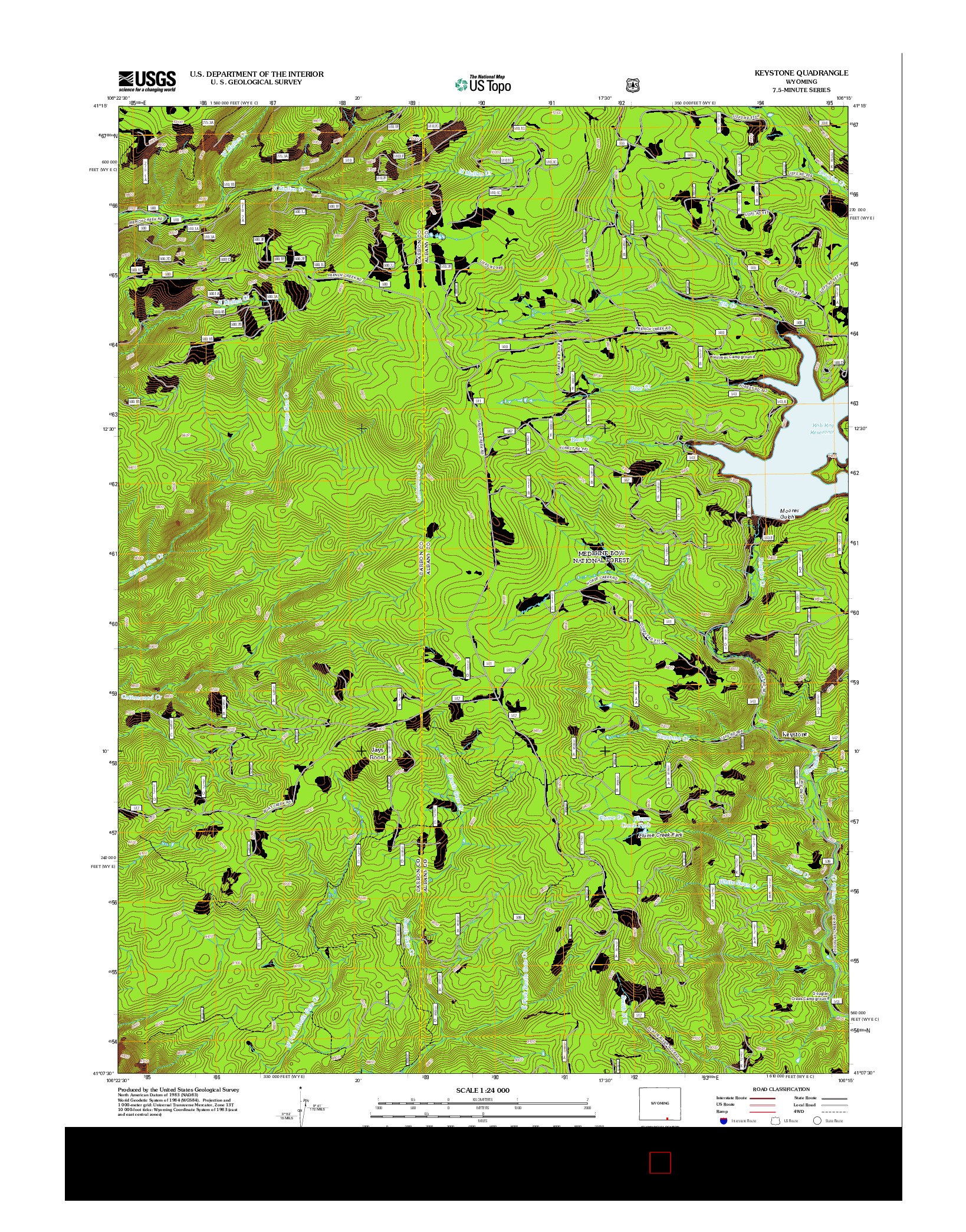 USGS US TOPO 7.5-MINUTE MAP FOR KEYSTONE, WY 2012