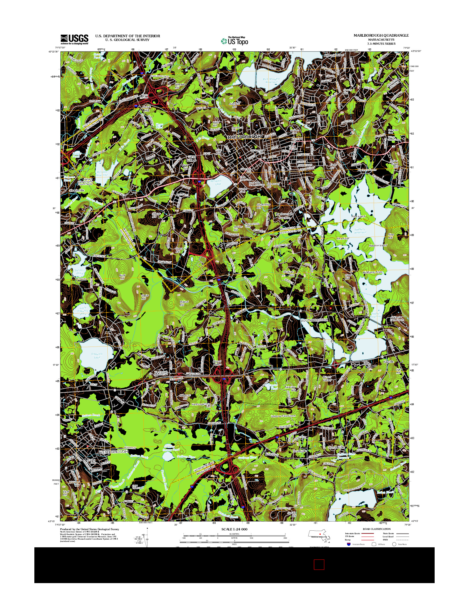 USGS US TOPO 7.5-MINUTE MAP FOR MARLBOROUGH, MA 2012