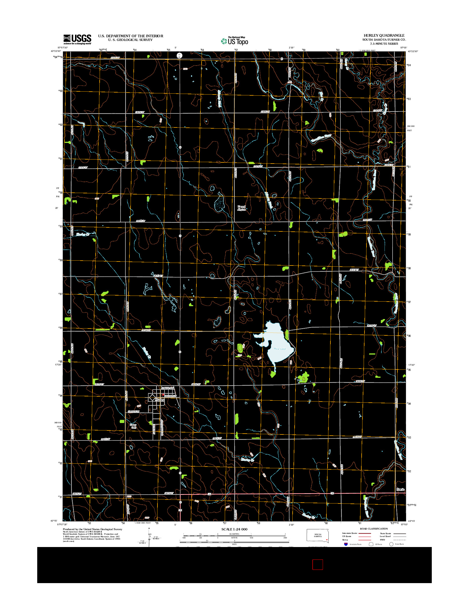 USGS US TOPO 7.5-MINUTE MAP FOR HURLEY, SD 2012