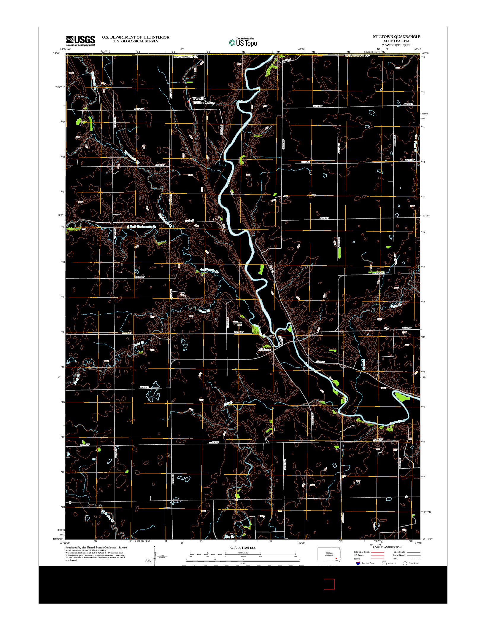 USGS US TOPO 7.5-MINUTE MAP FOR MILLTOWN, SD 2012