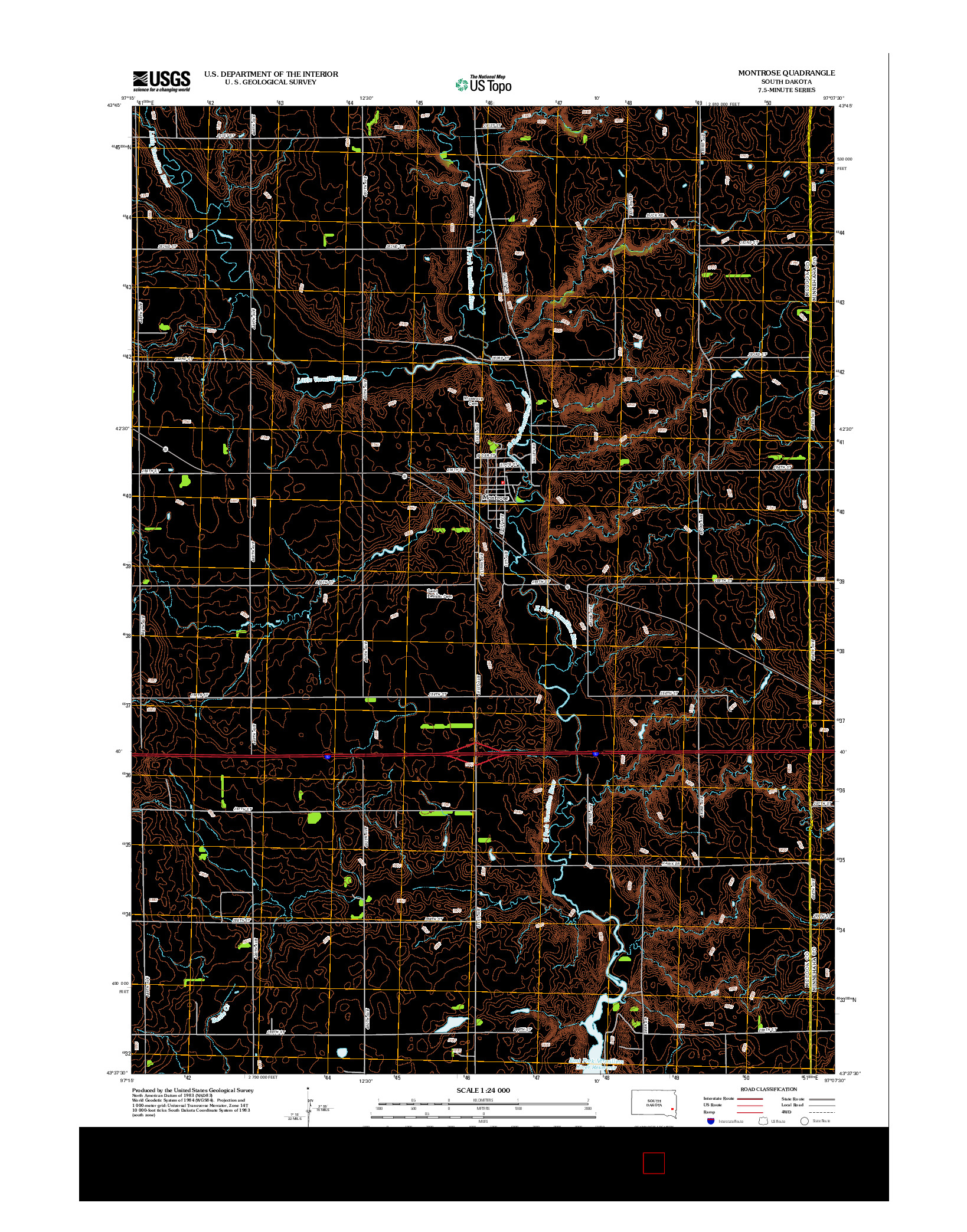 USGS US TOPO 7.5-MINUTE MAP FOR MONTROSE, SD 2012