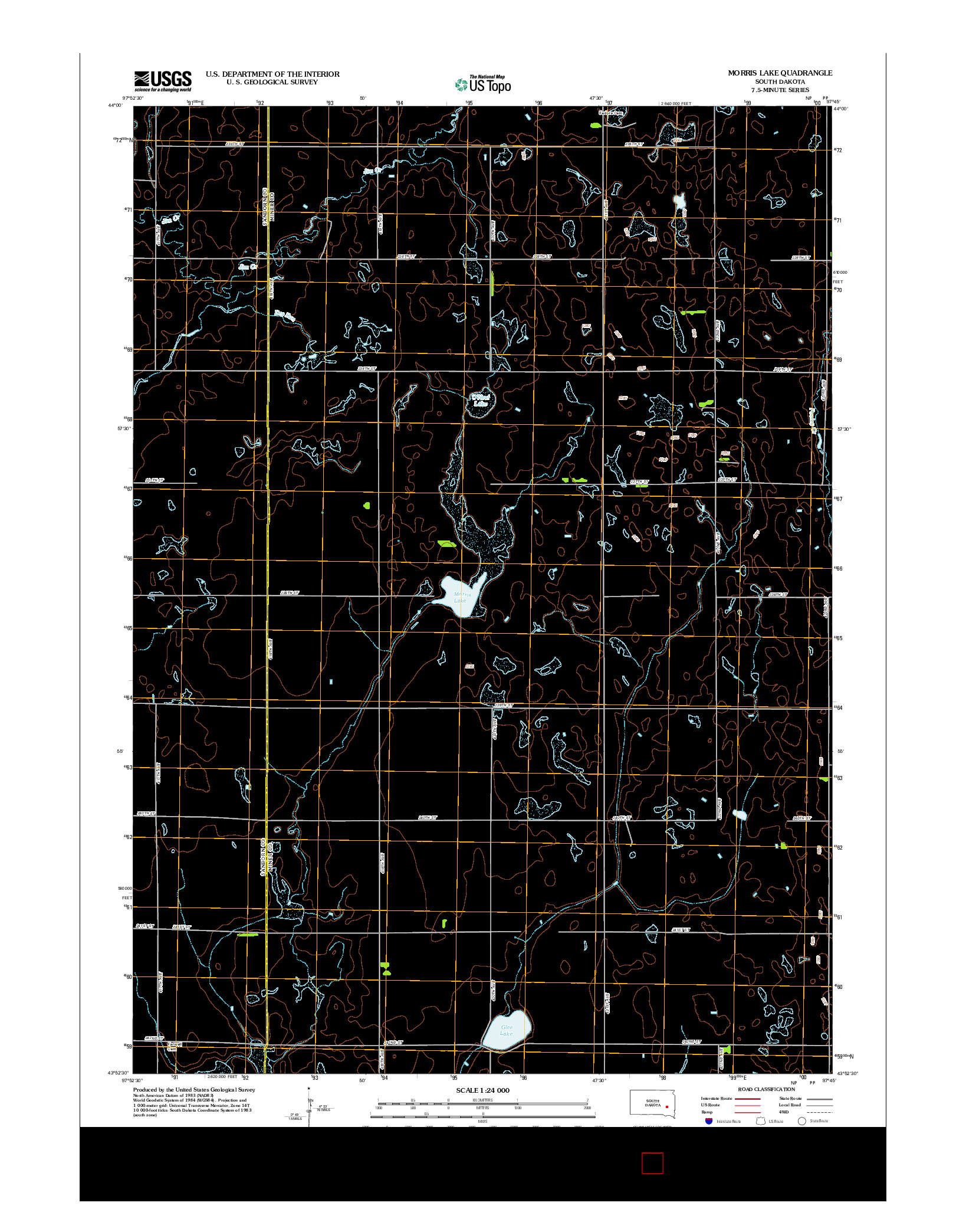USGS US TOPO 7.5-MINUTE MAP FOR MORRIS LAKE, SD 2012
