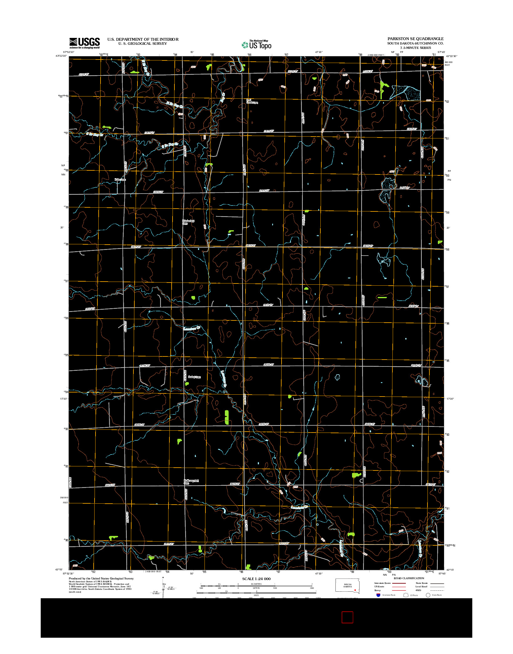 USGS US TOPO 7.5-MINUTE MAP FOR PARKSTON SE, SD 2012