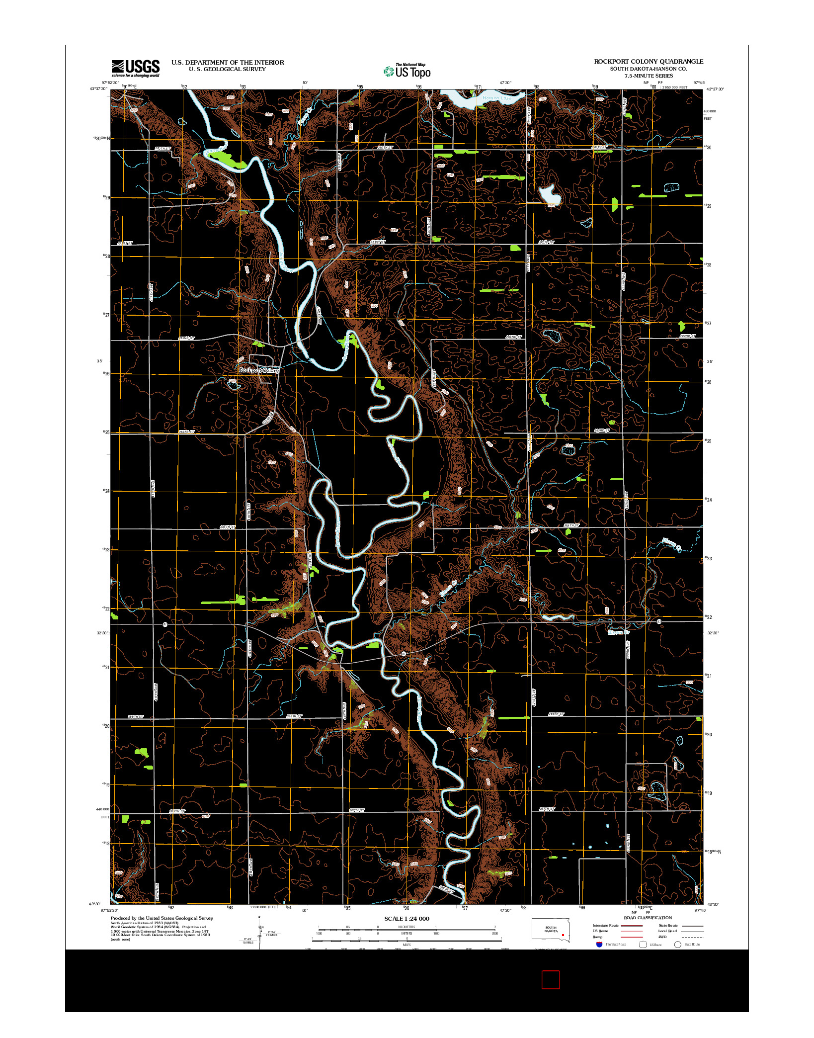 USGS US TOPO 7.5-MINUTE MAP FOR ROCKPORT COLONY, SD 2012