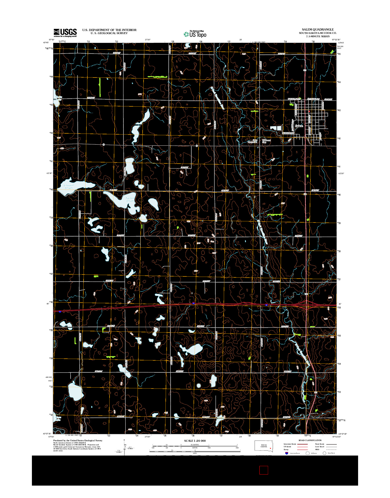 USGS US TOPO 7.5-MINUTE MAP FOR SALEM, SD 2012