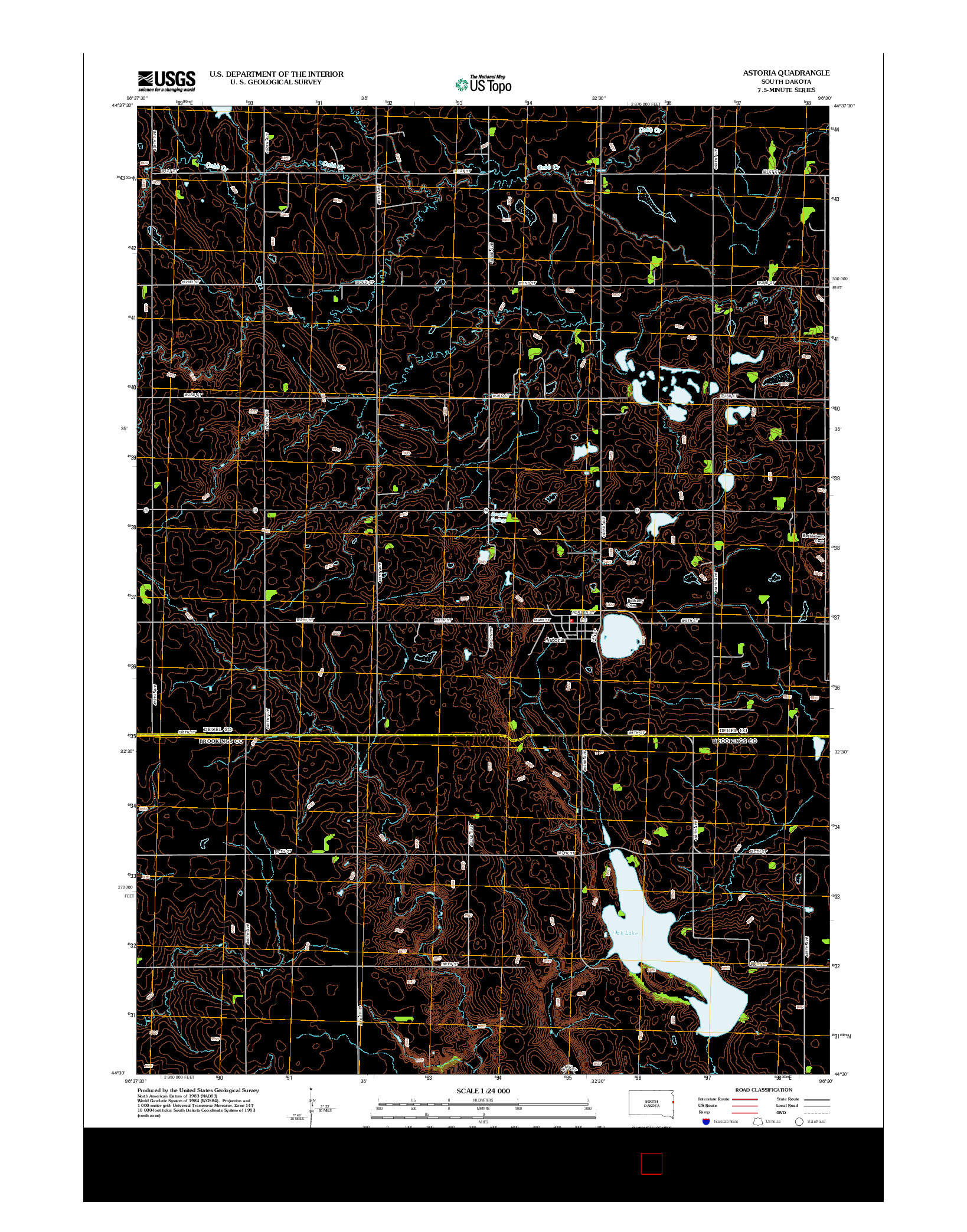 USGS US TOPO 7.5-MINUTE MAP FOR ASTORIA, SD 2012