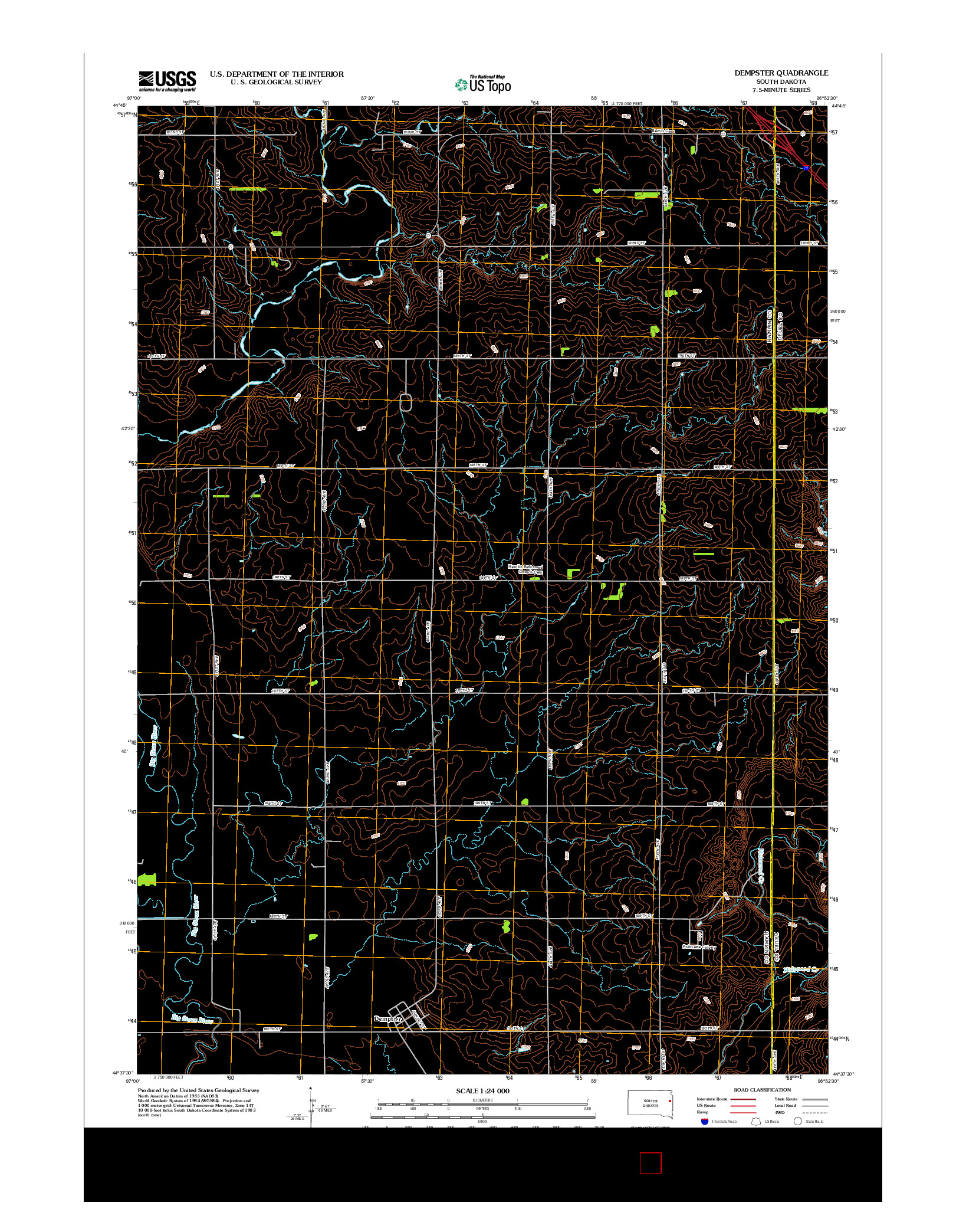 USGS US TOPO 7.5-MINUTE MAP FOR DEMPSTER, SD 2012