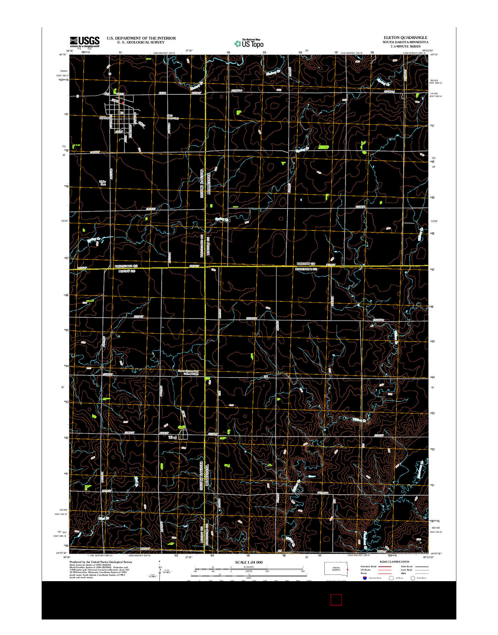 USGS US TOPO 7.5-MINUTE MAP FOR ELKTON, SD-MN 2012