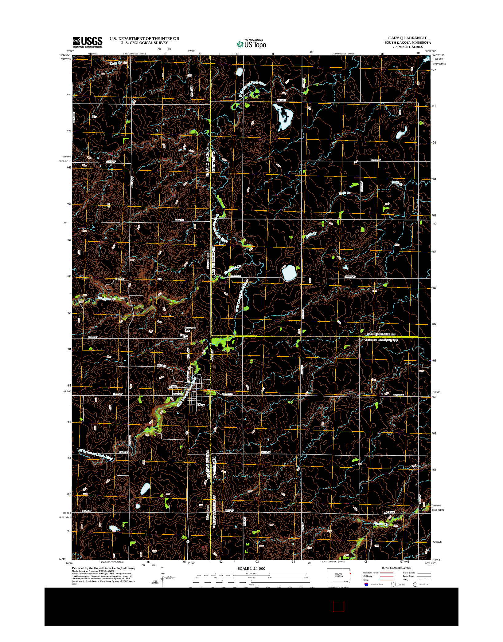 USGS US TOPO 7.5-MINUTE MAP FOR GARY, SD-MN 2012