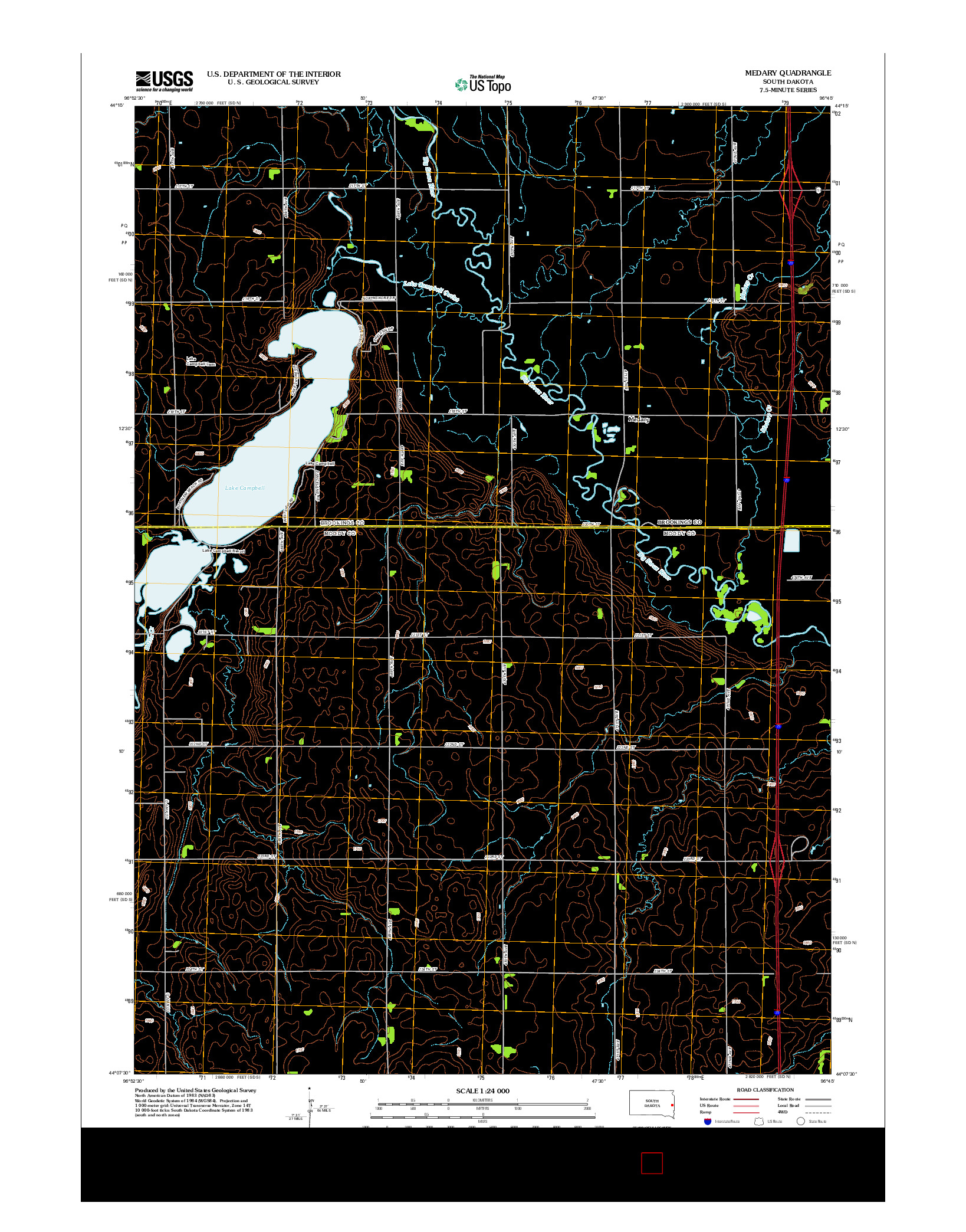 USGS US TOPO 7.5-MINUTE MAP FOR MEDARY, SD 2012